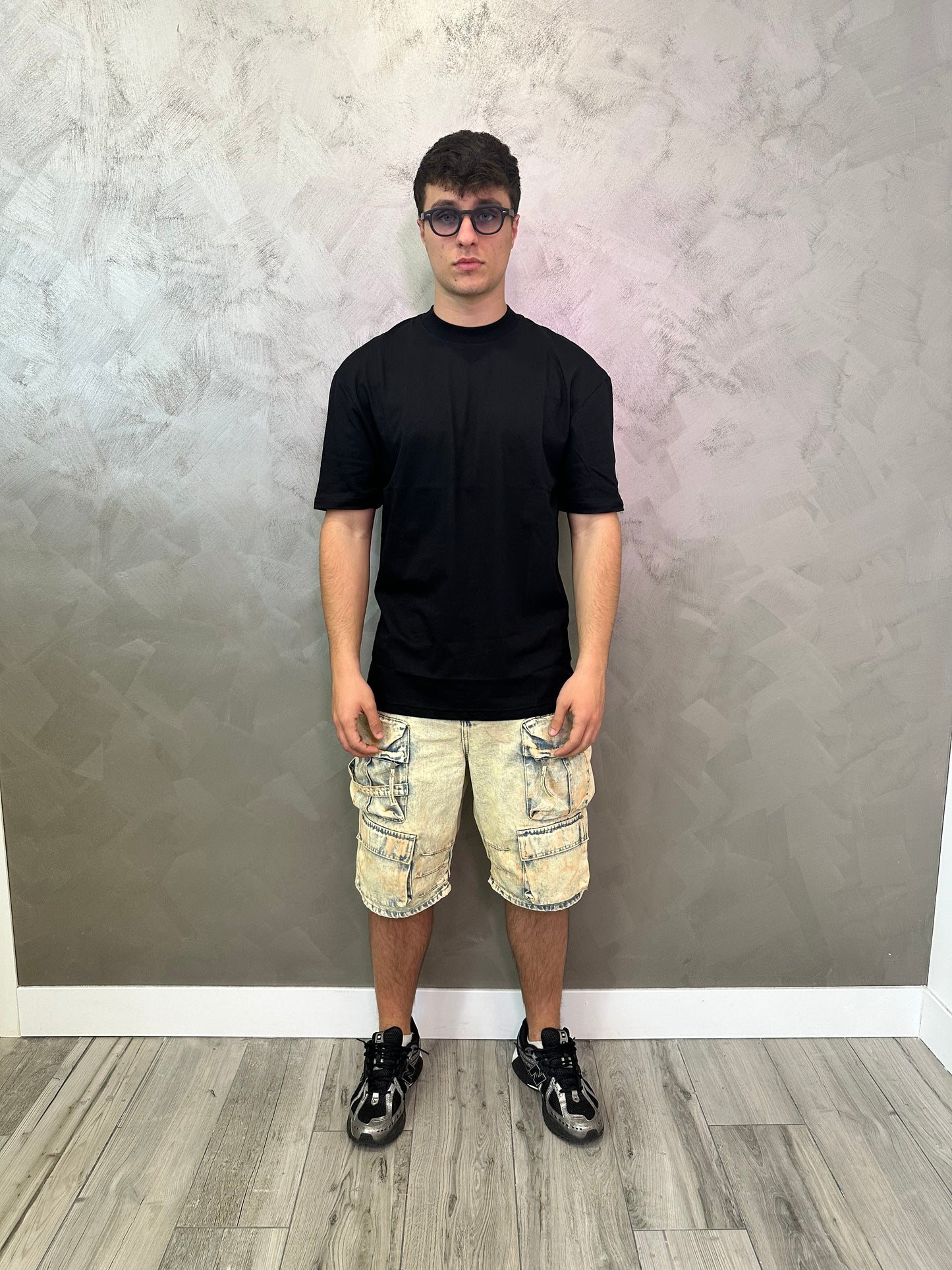 Jeans baggy multipocket beige