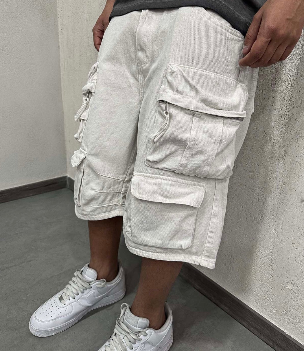 Short cargo baggy white
