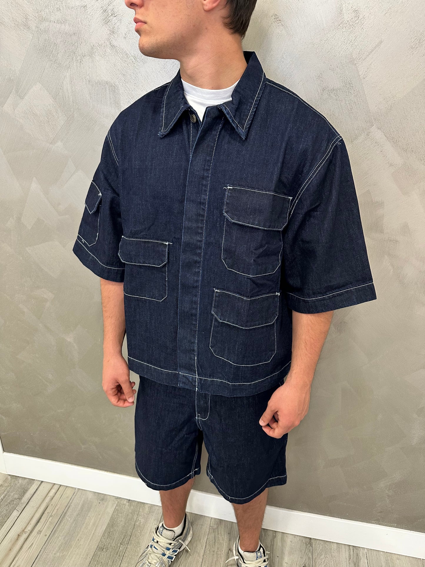 Completo jeans multipocket denim