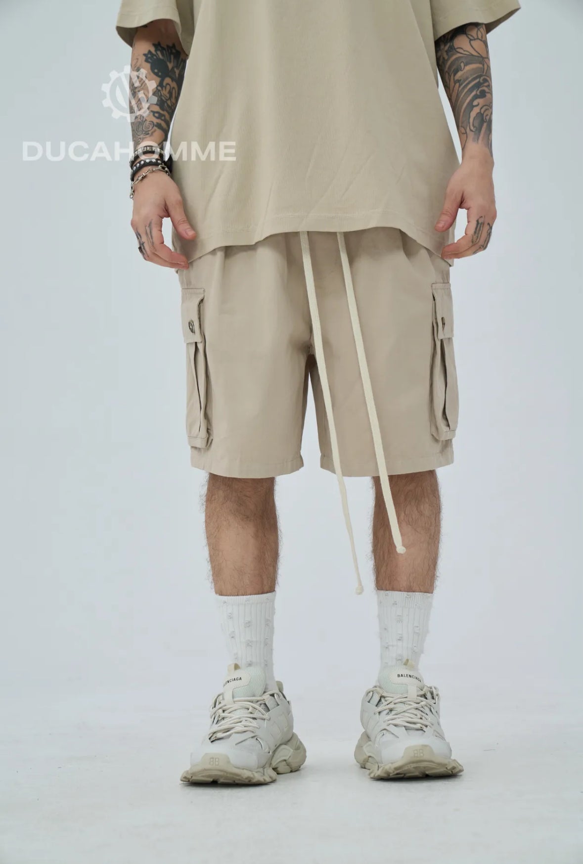 Pantaloncino cargo beige