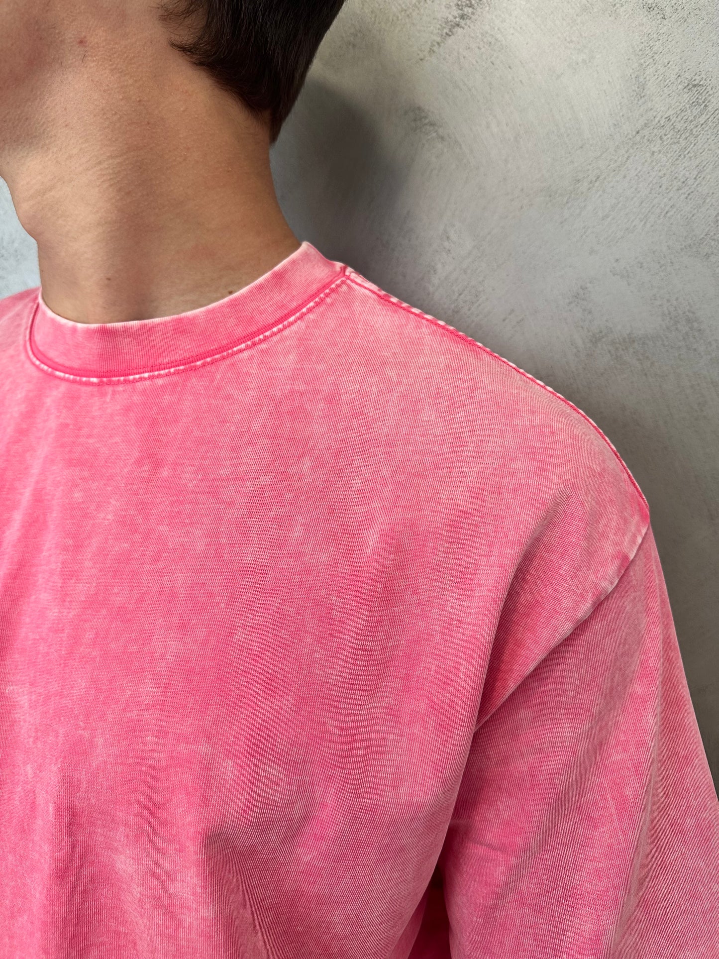 T-shirt stone washed rosa