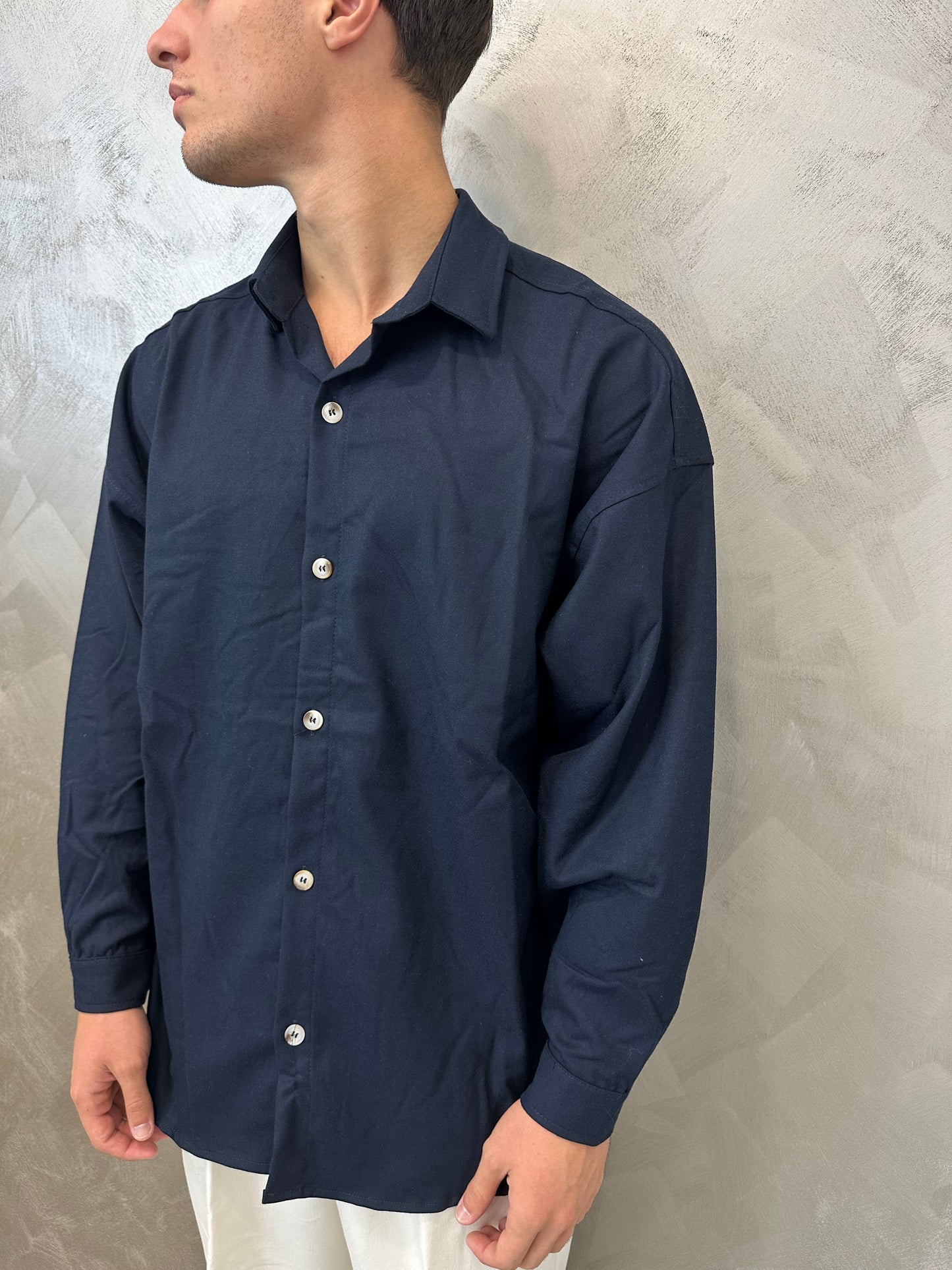 Camicia oversize blu notte