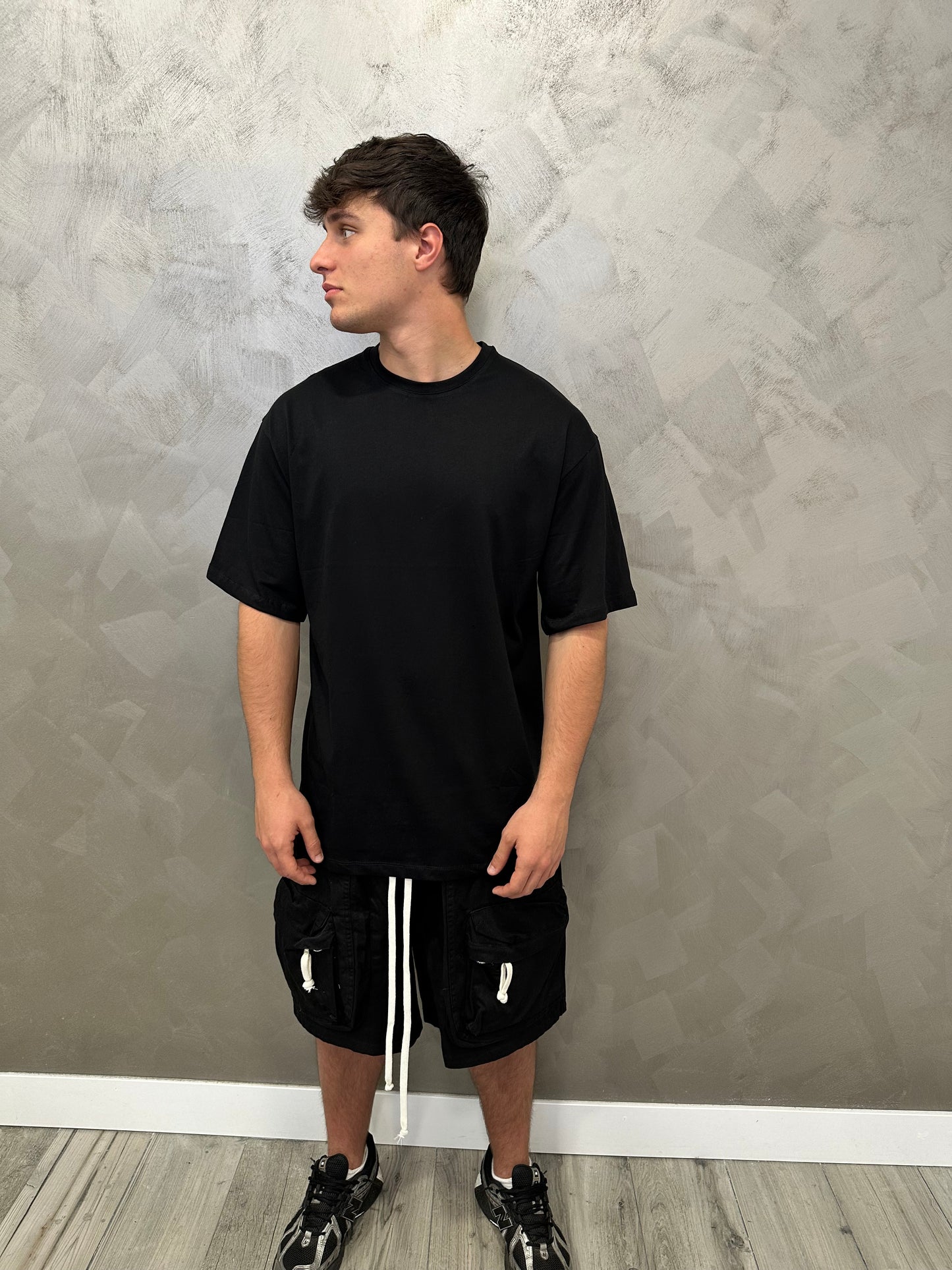 T-shirt oversize black taglia unica