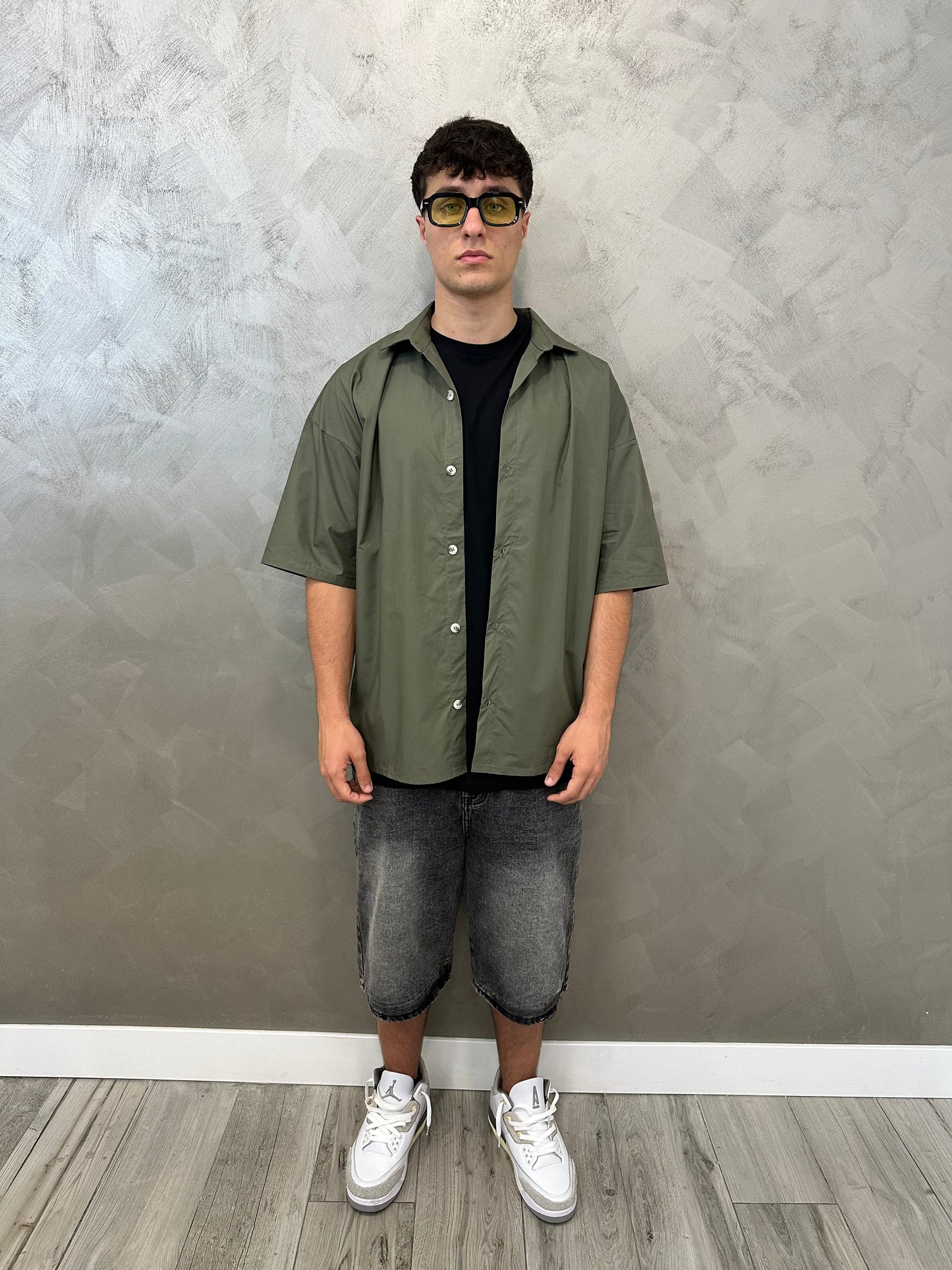 Camicia Oversize v. militare 100% cotone