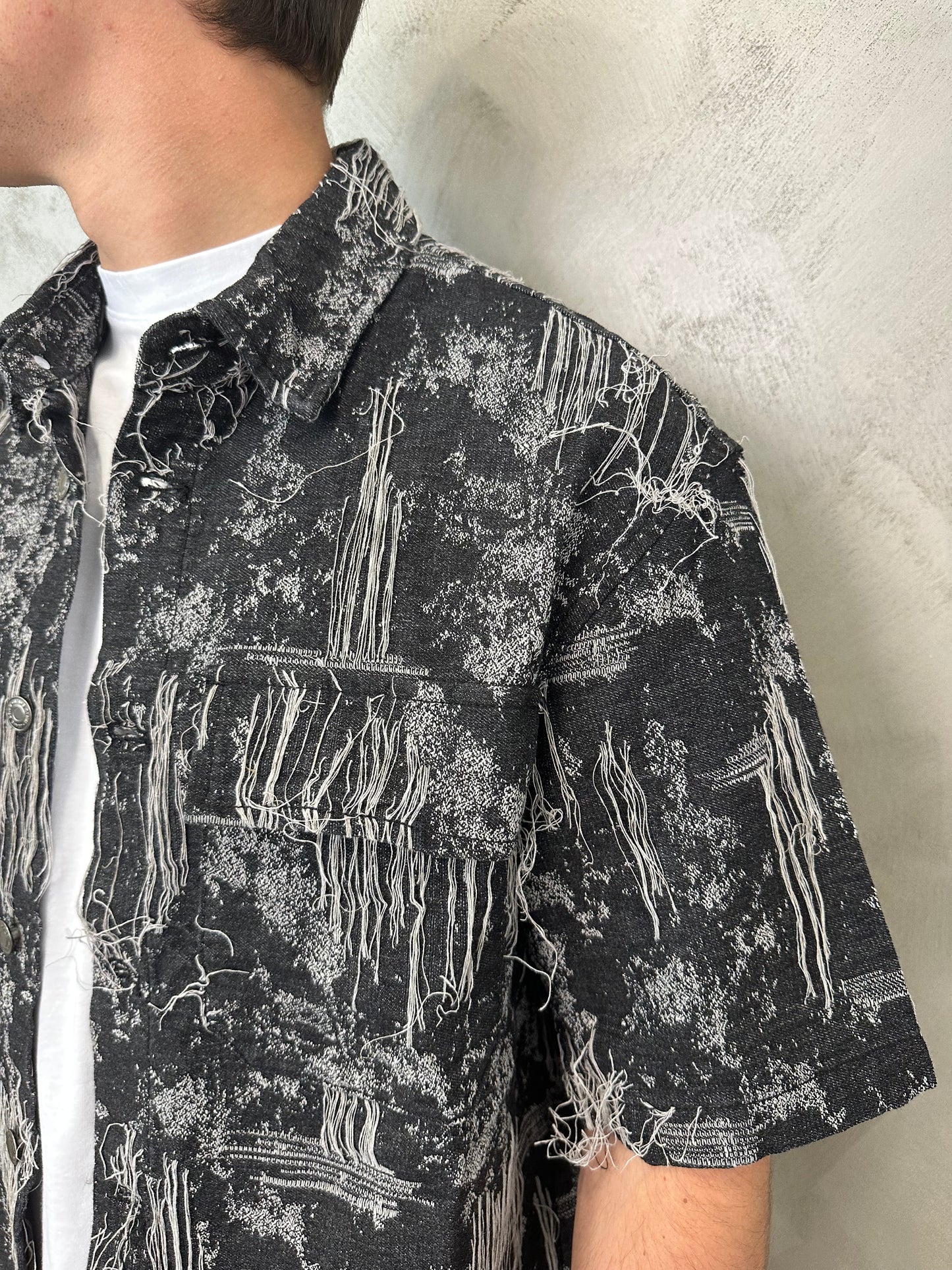 Completo jeans grey distressed