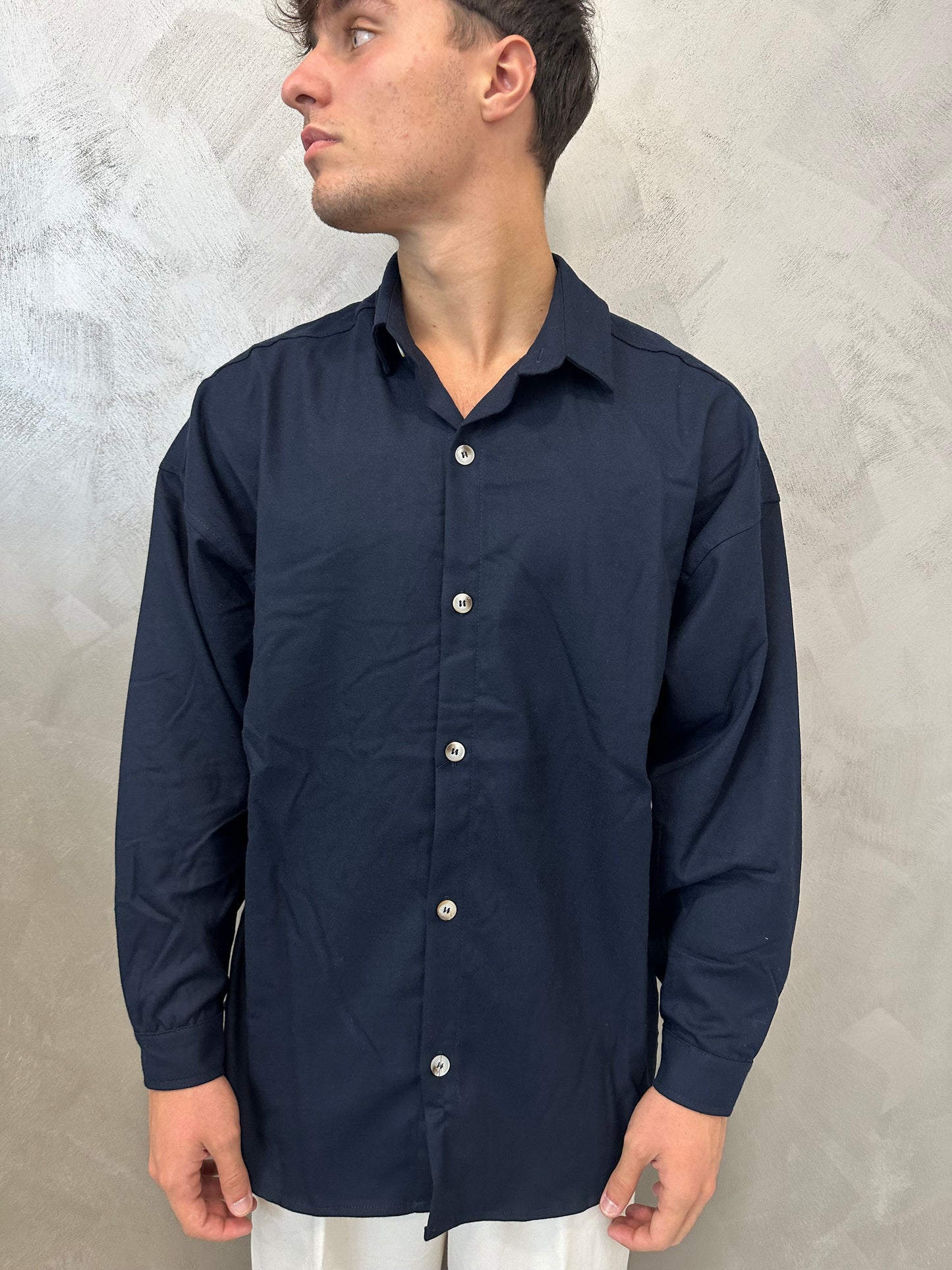 Camicia oversize blu notte