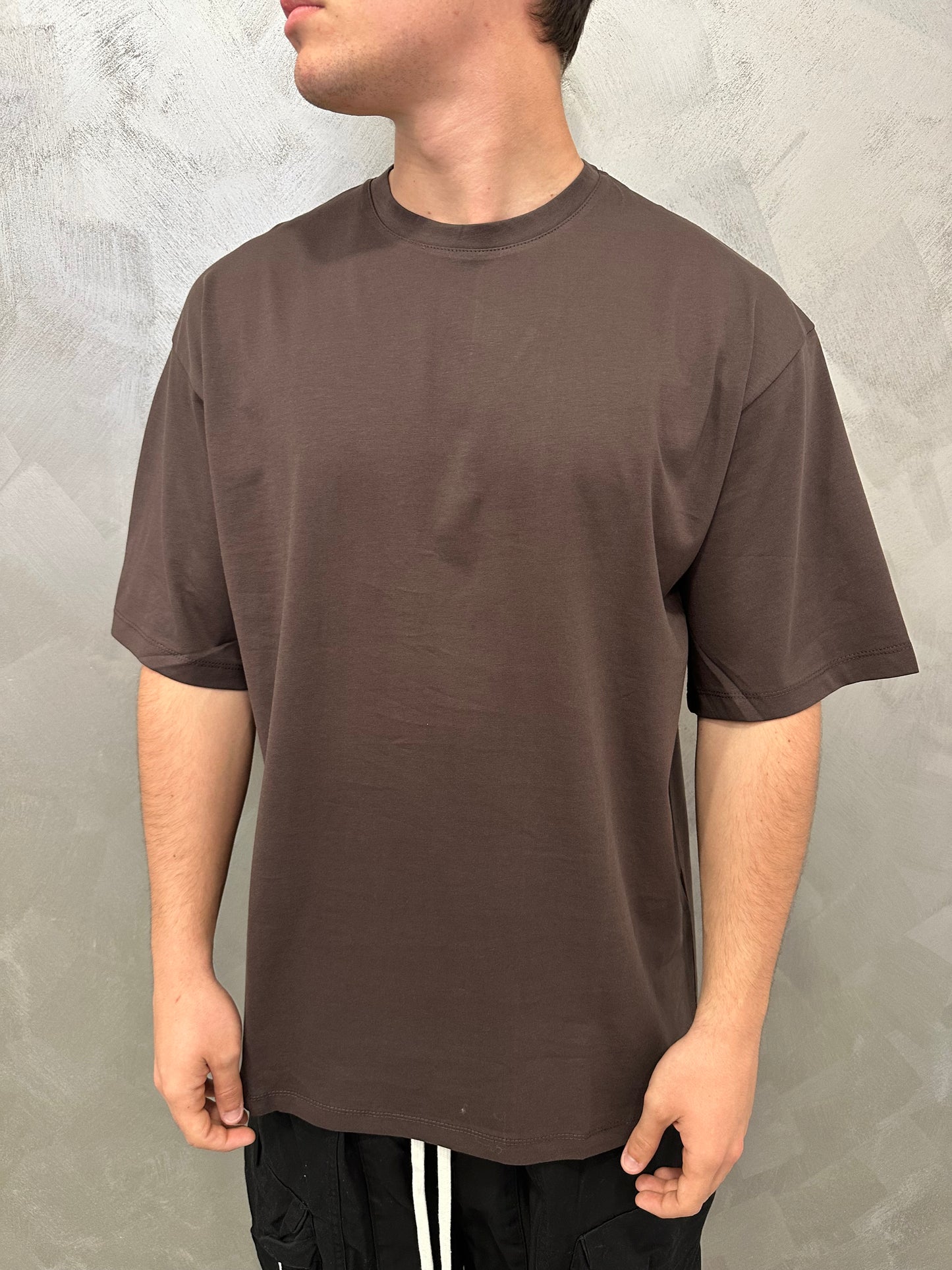 T-shirt oversize marrone taglia unica