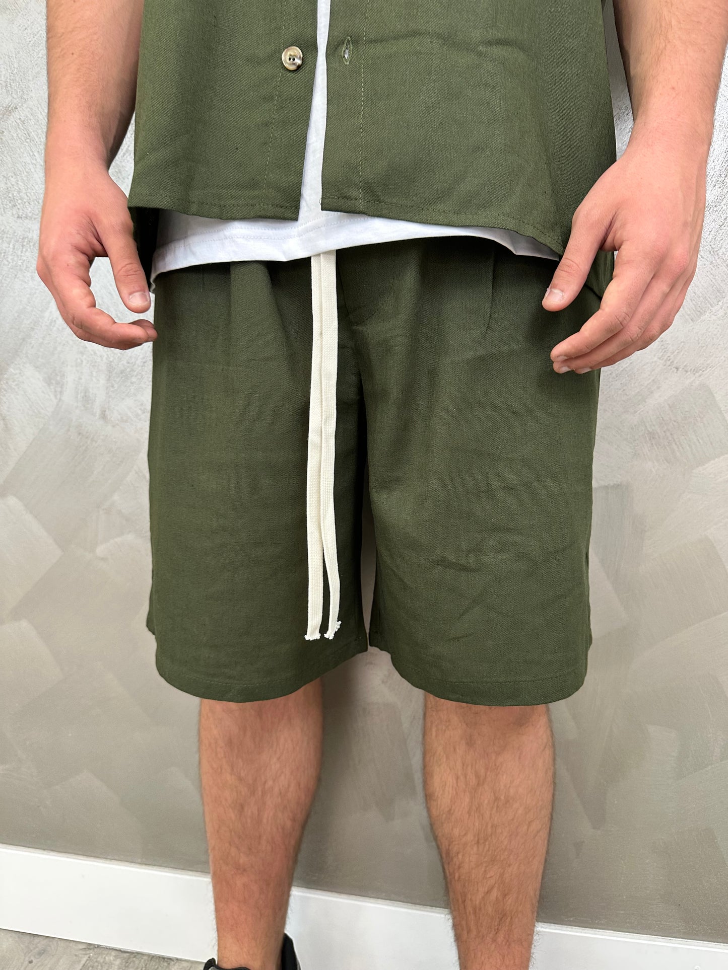 Completo misto lino v.militare