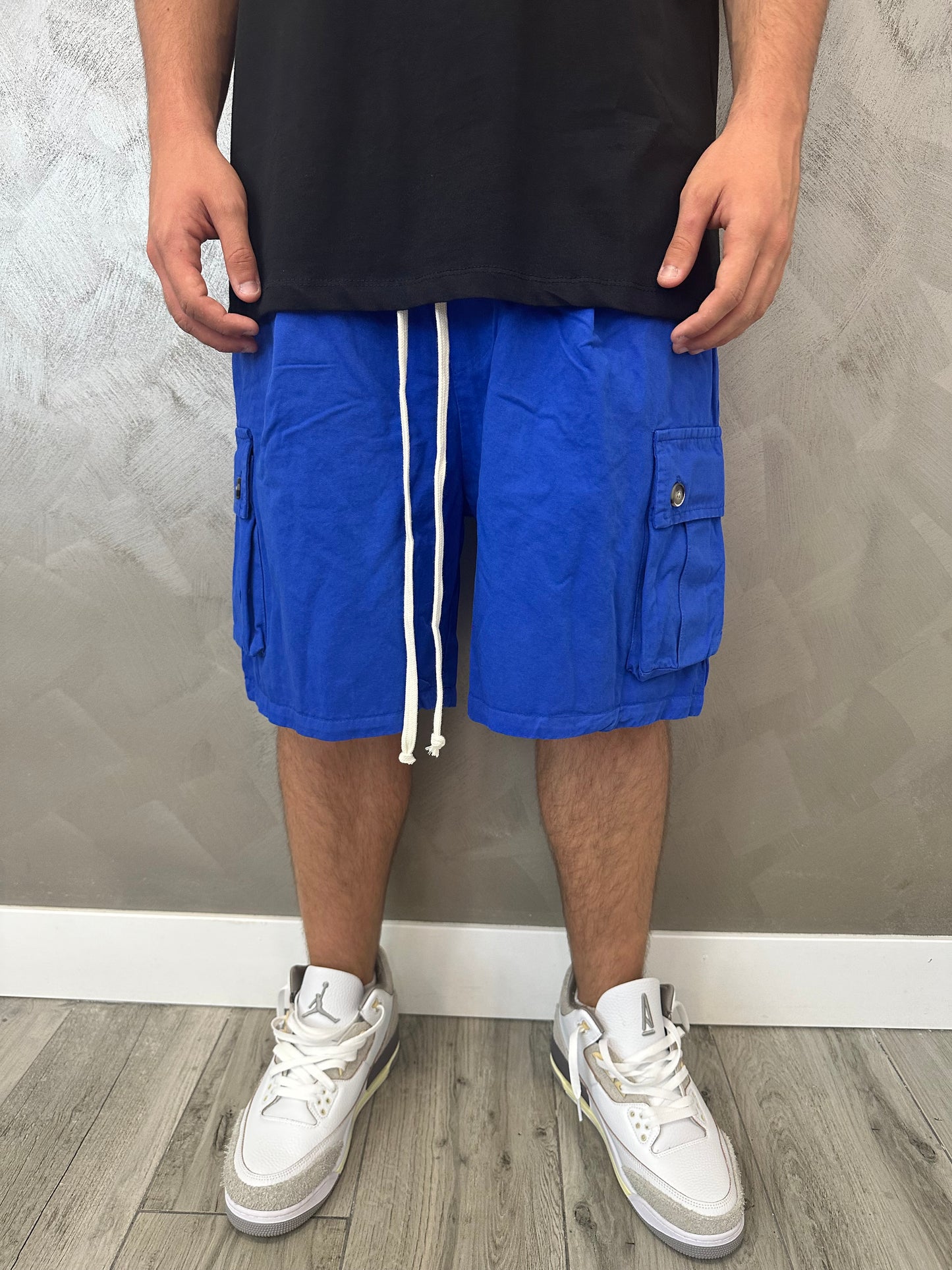 Pantaloncino cargo blu royal