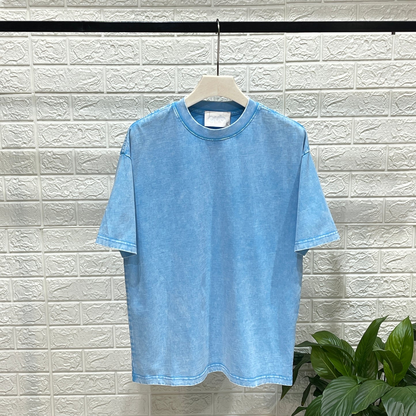 T-shirt stone washed celeste