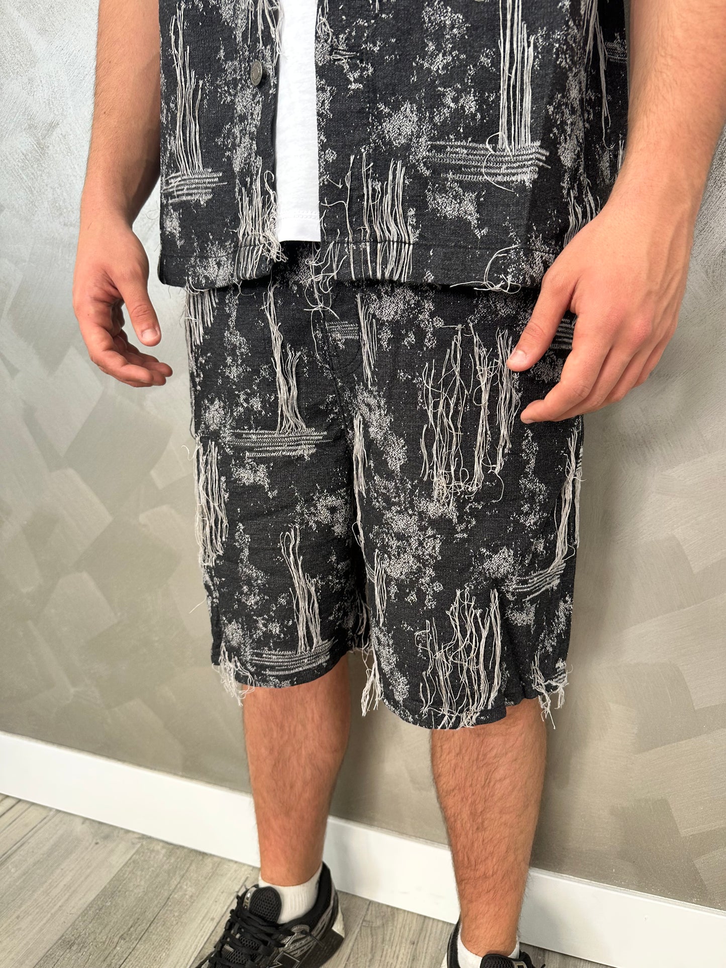 Completo jeans grey distressed