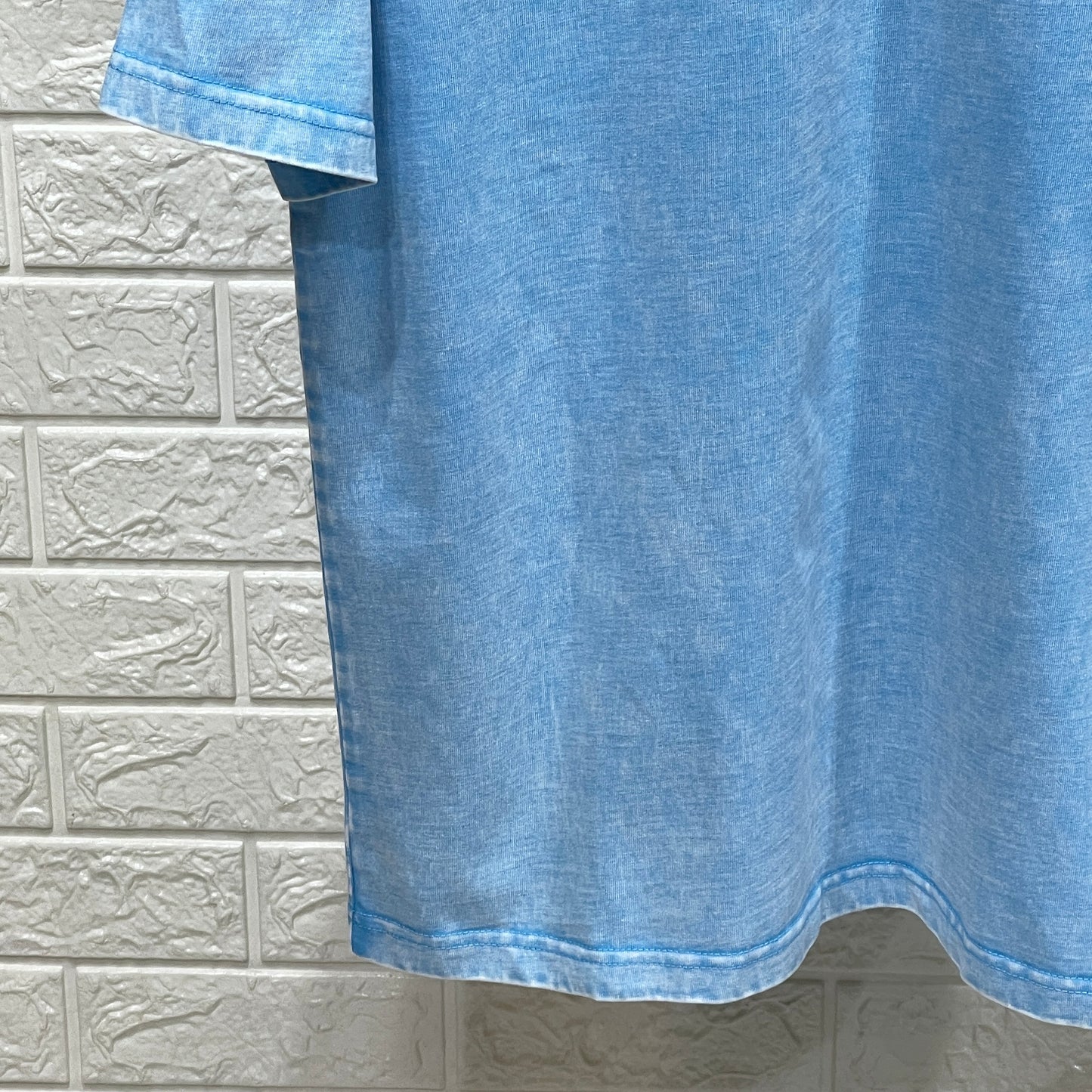 T-shirt stone washed celeste