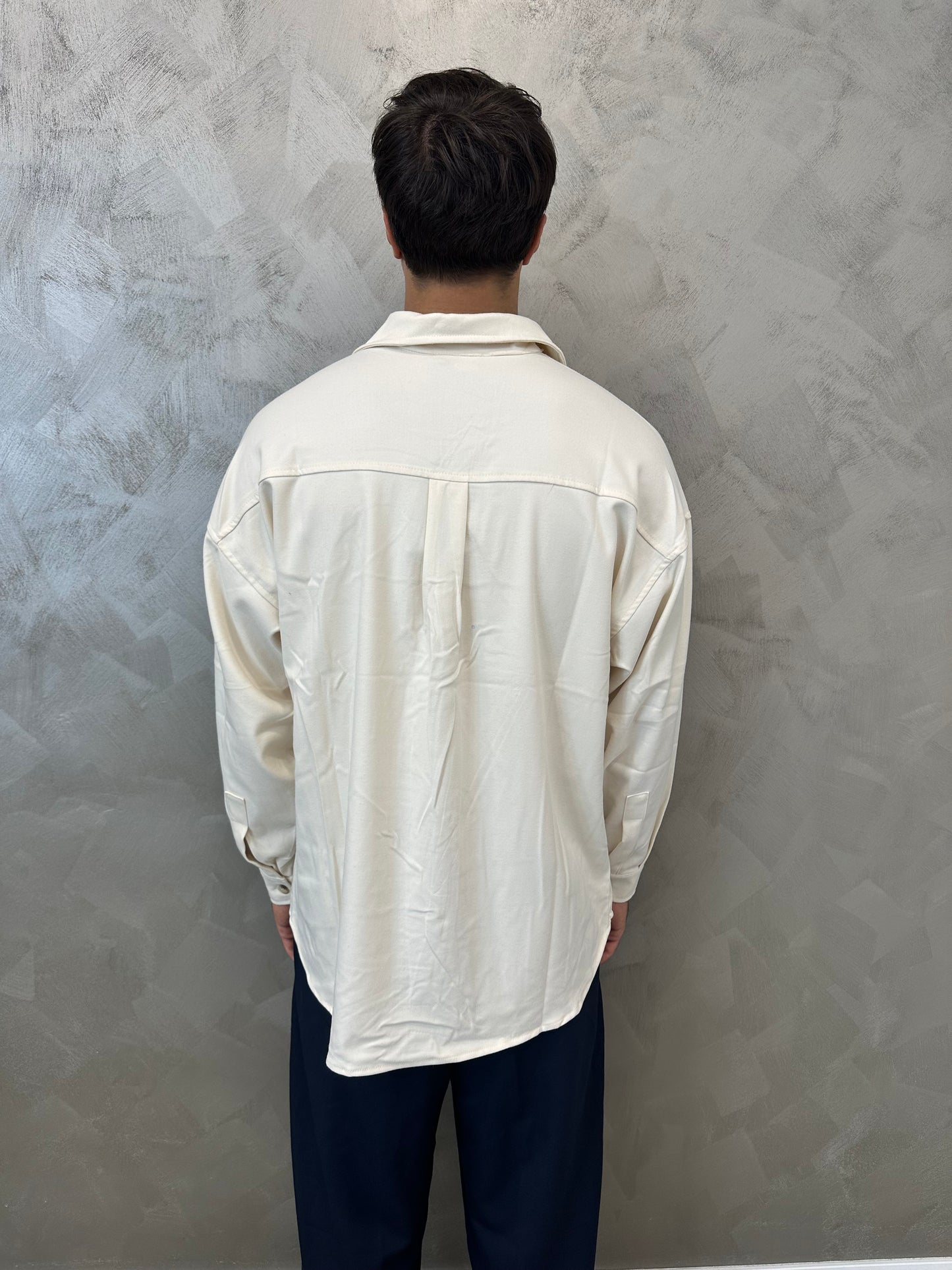 Camicia oversize panna tessuto premium