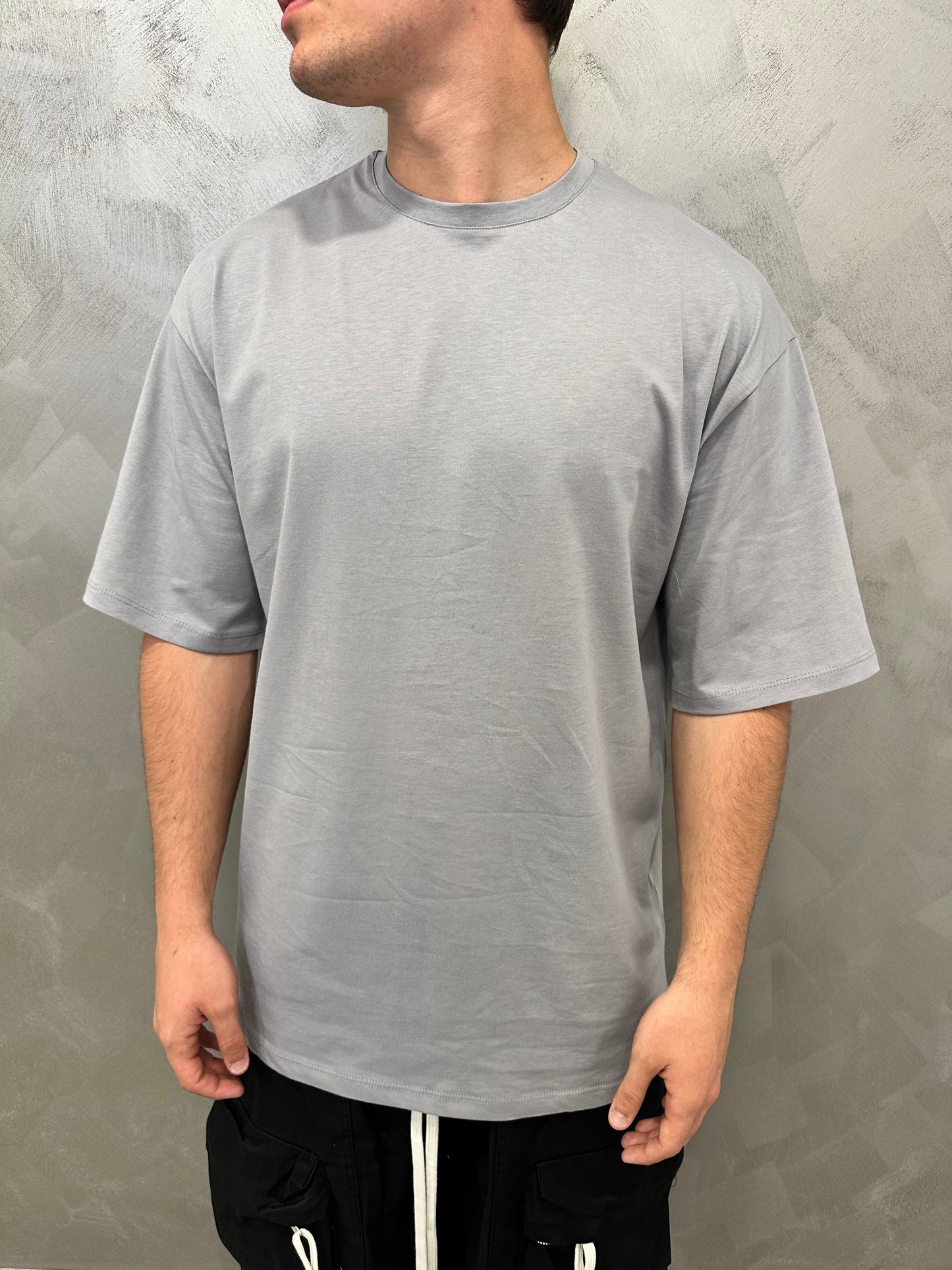 T-shirt oversize grigio taglia unica