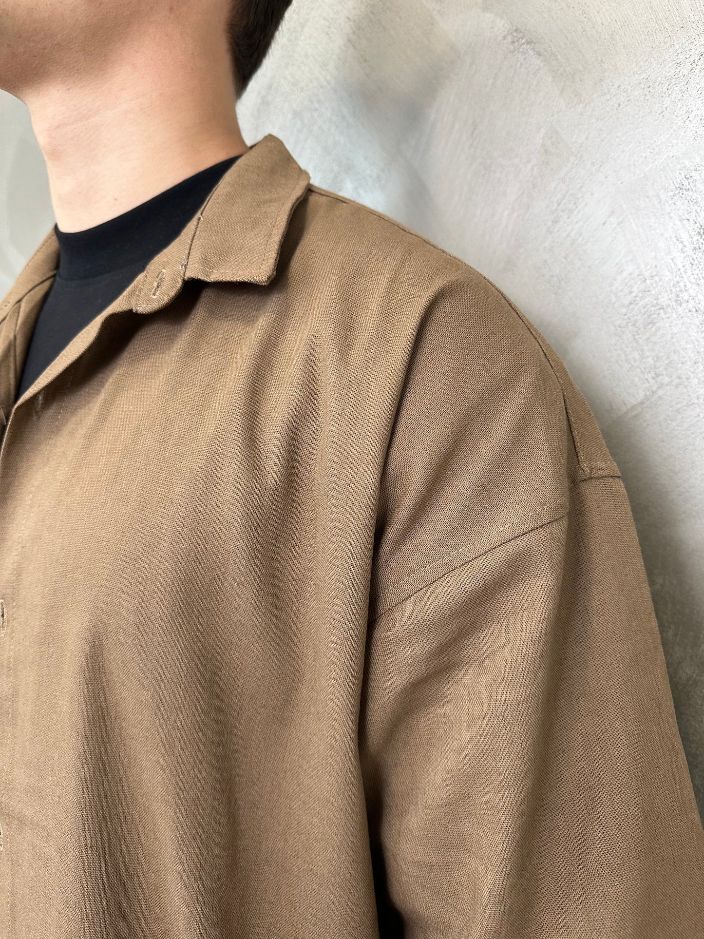 Completo misto lino marrone