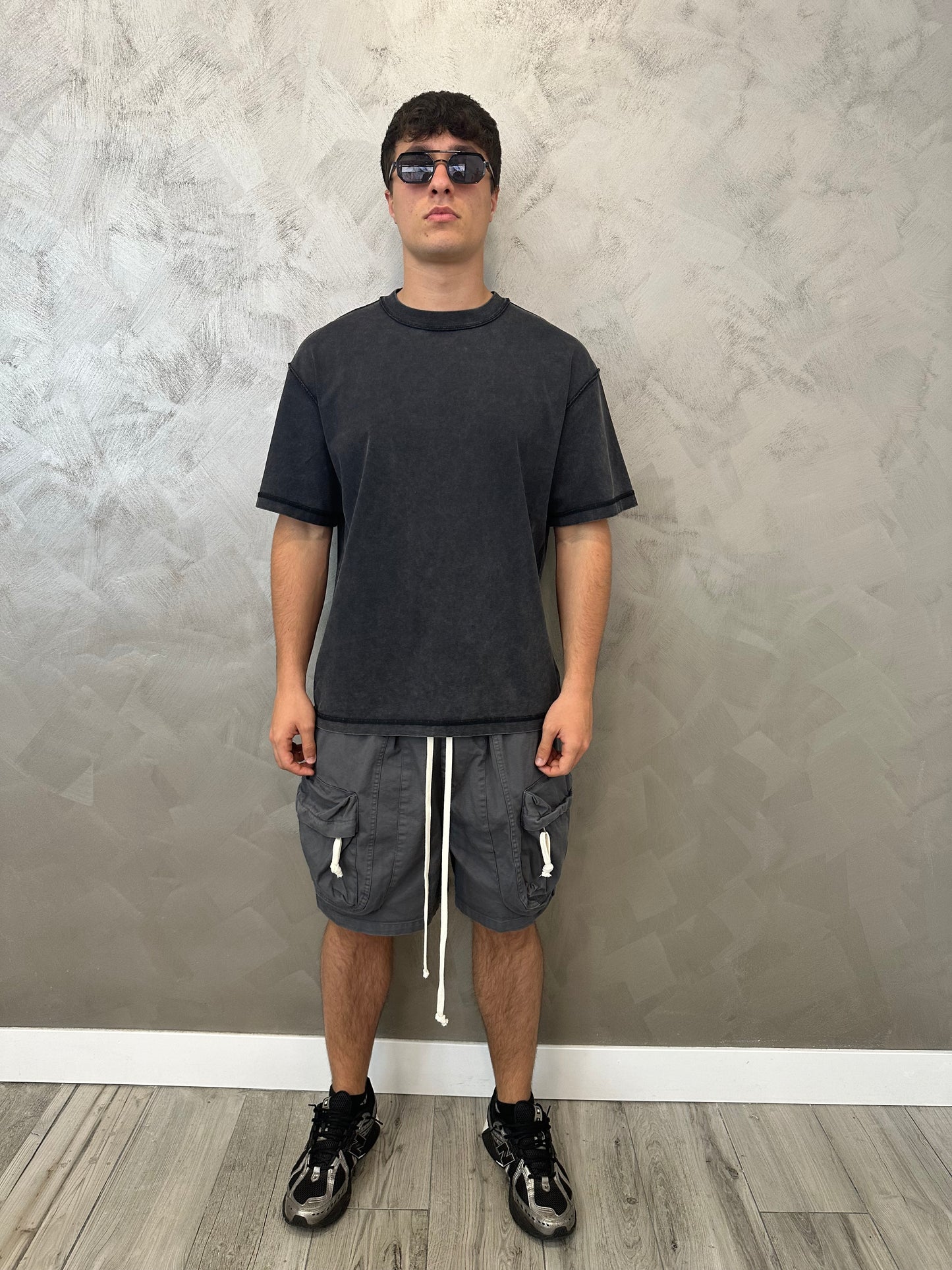 Cargo front zip grigio