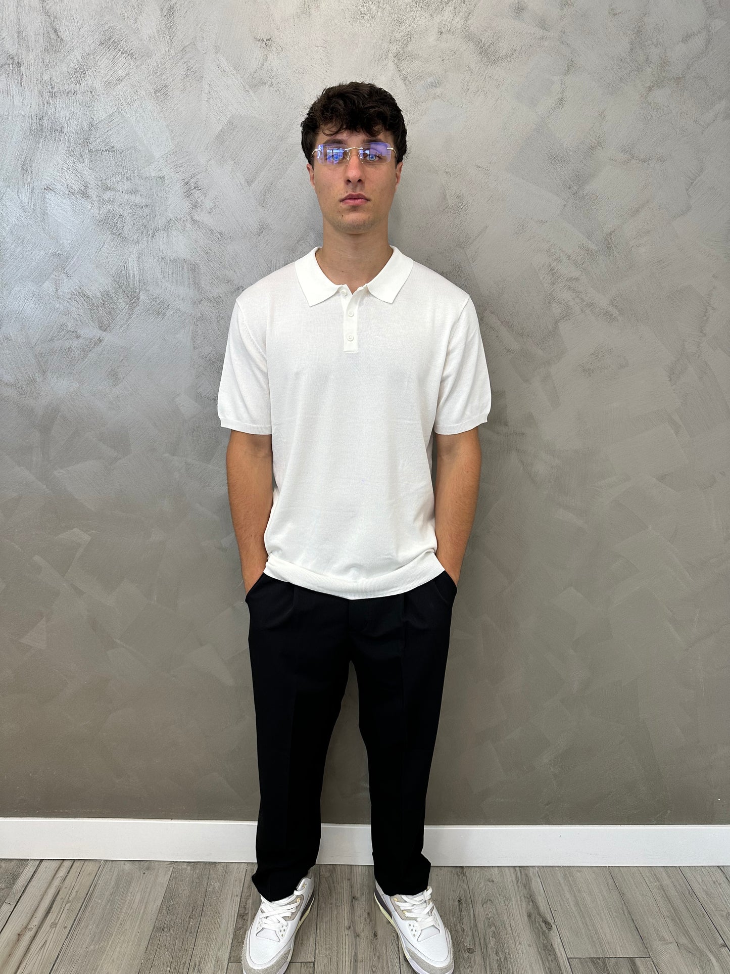 Polo slim fit white