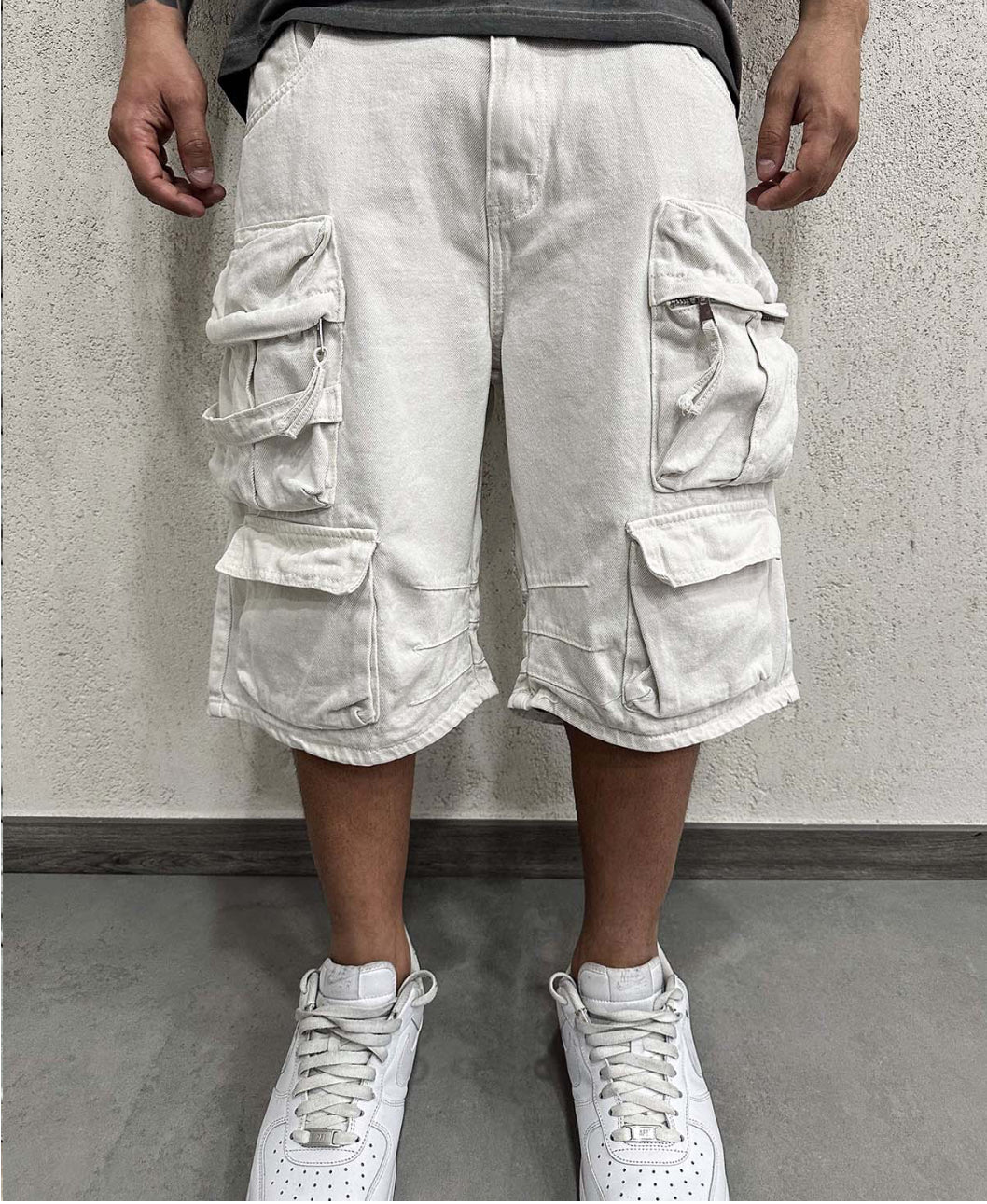 Short cargo baggy white