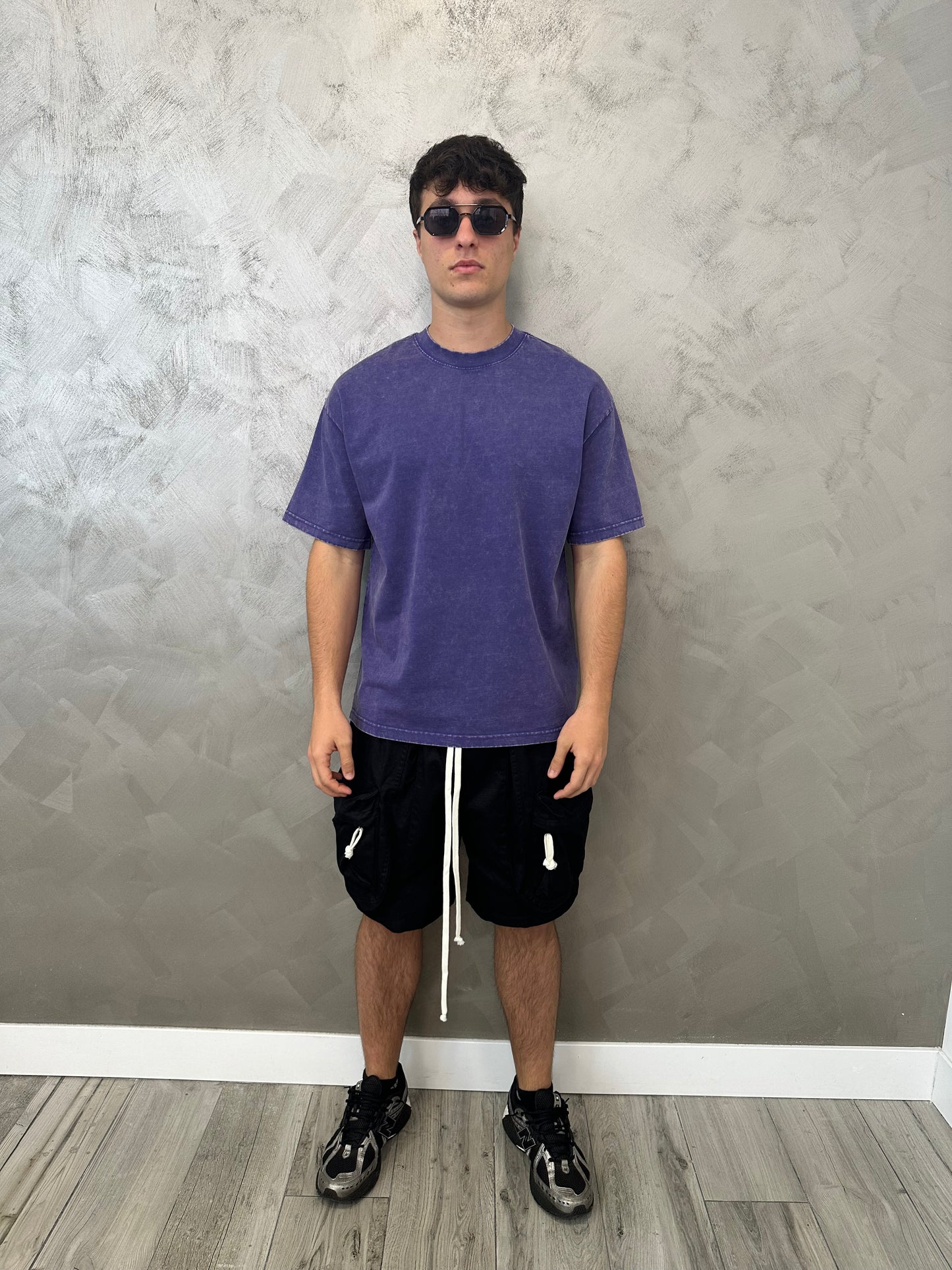T-shirt stone washed viola