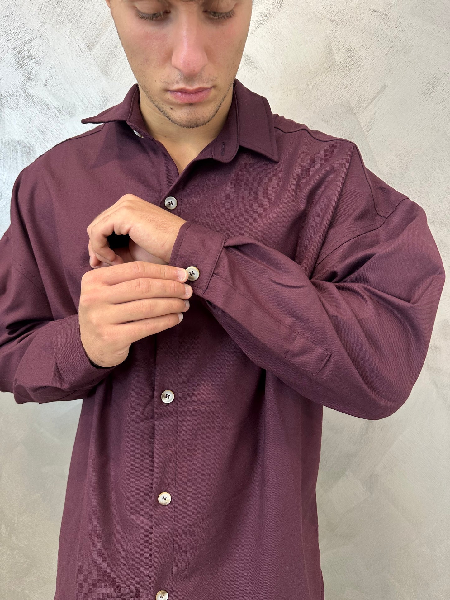 Camicia oversize bordeaux