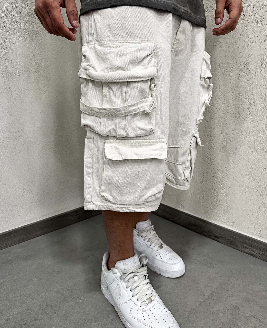 Short cargo baggy white