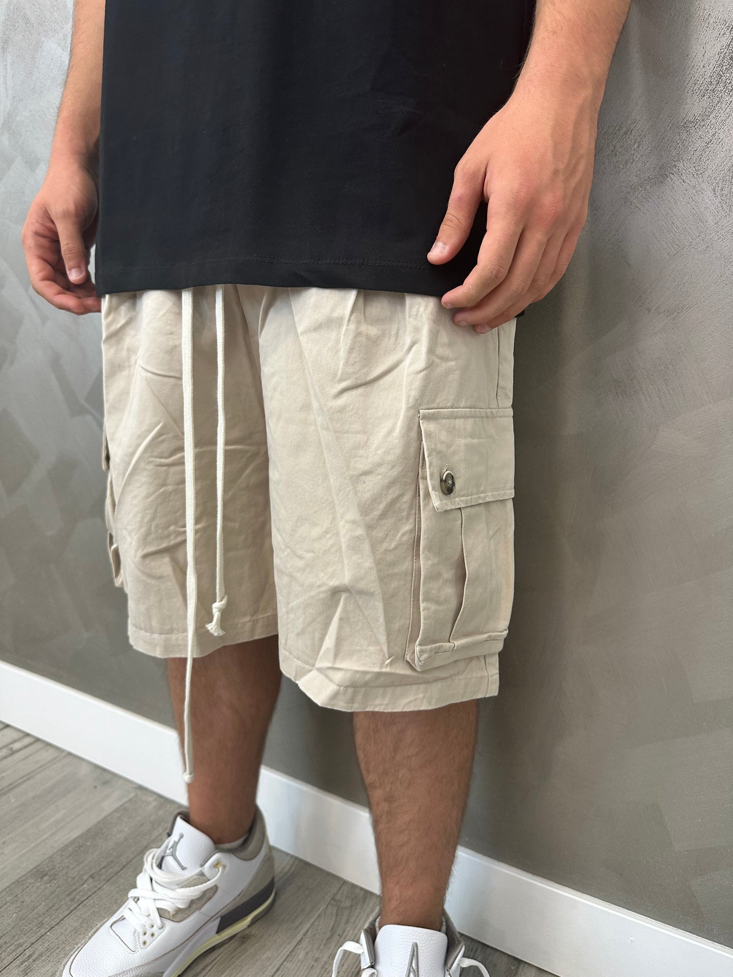 Pantaloncino cargo beige