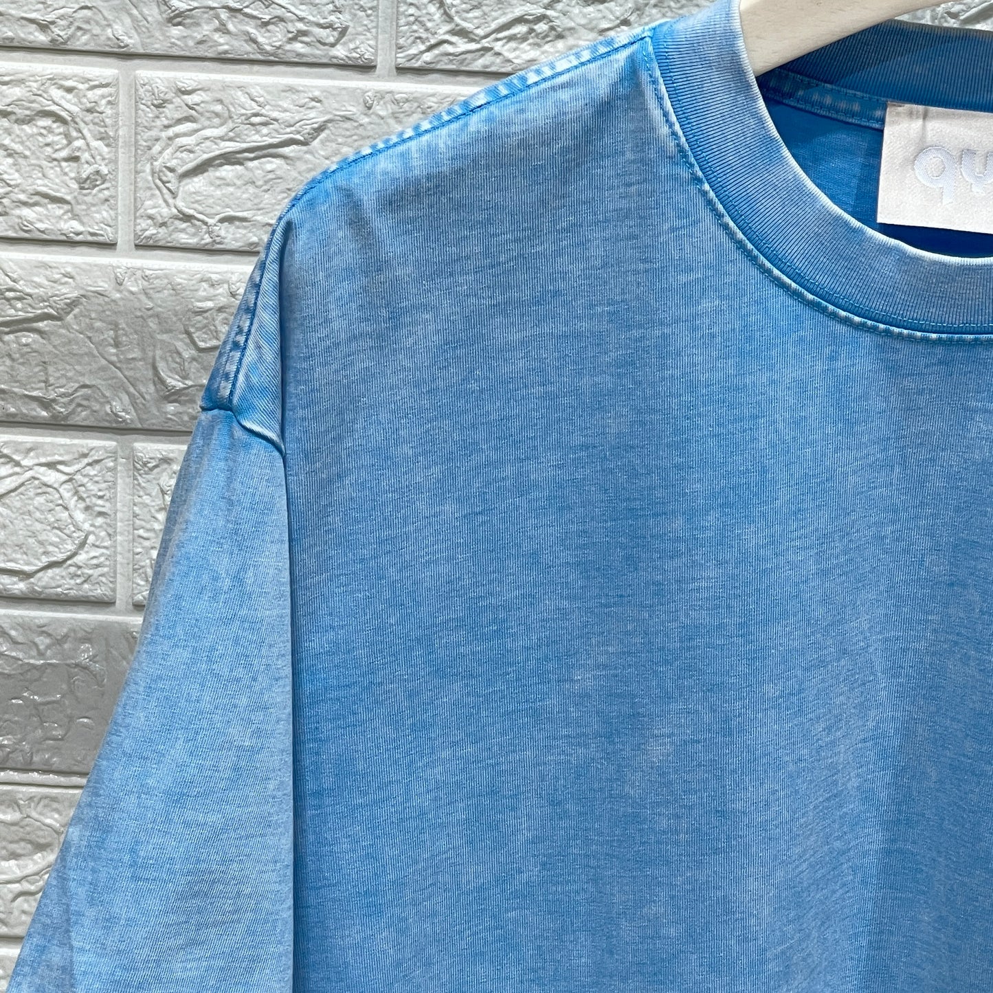 T-shirt stone washed celeste