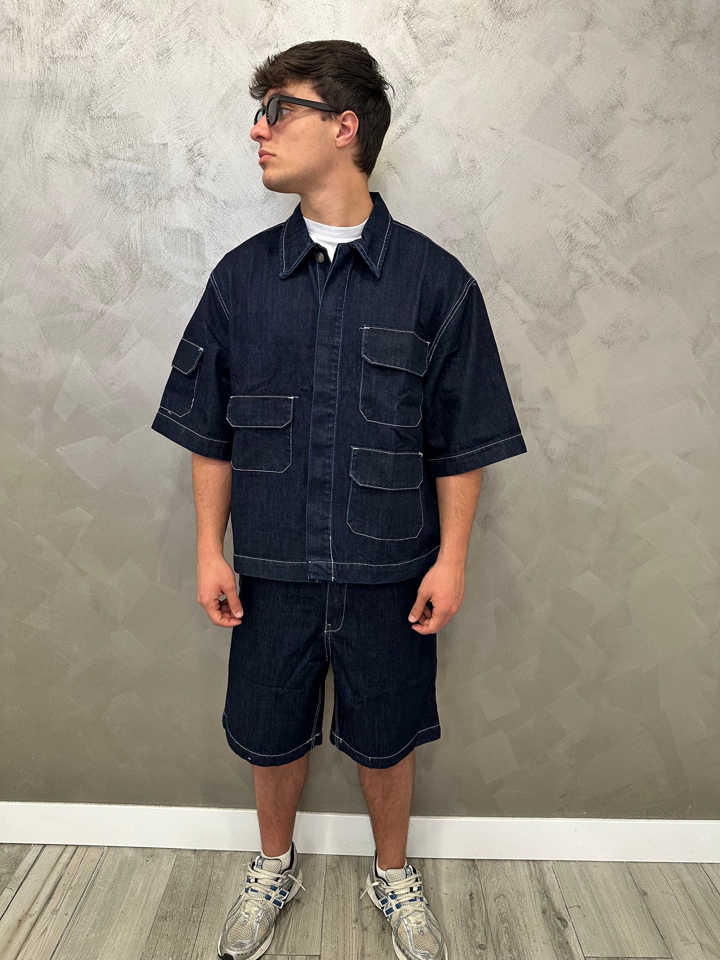 Completo jeans multipocket denim