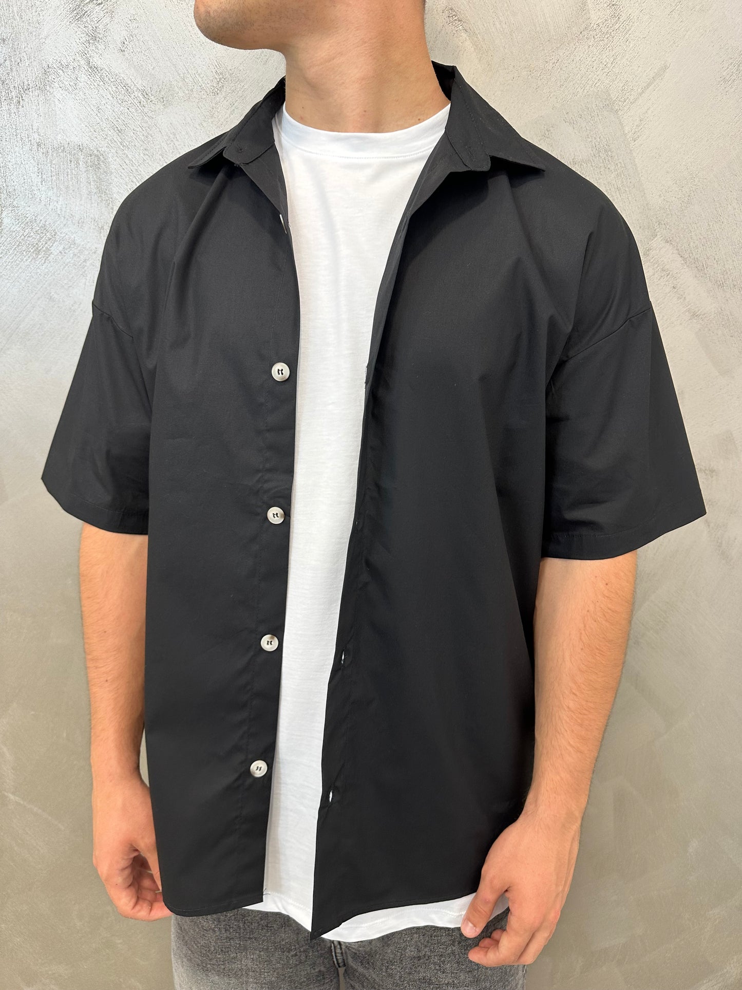 Camicia Oversize black 100% cotone