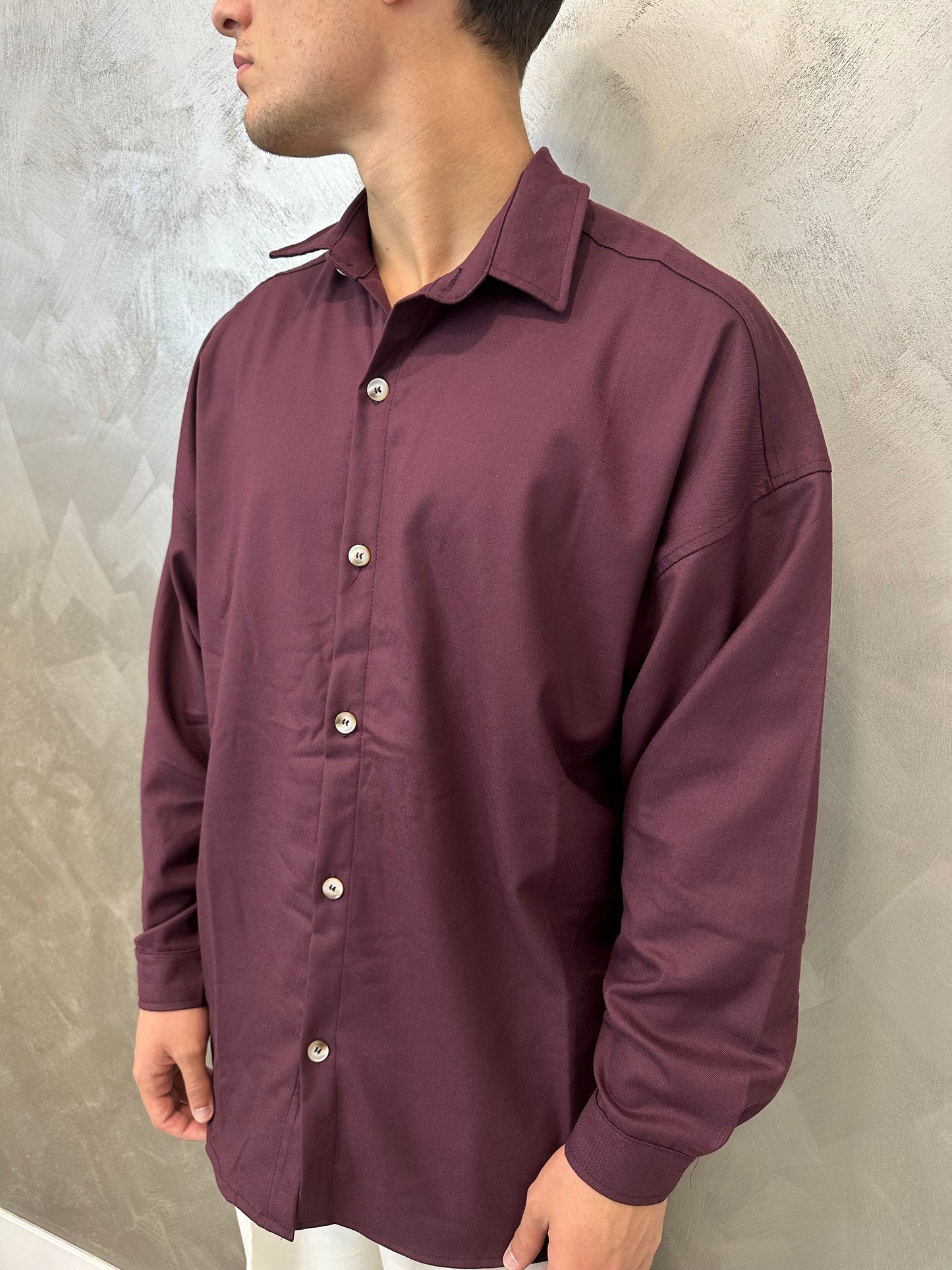 Camicia oversize bordeaux