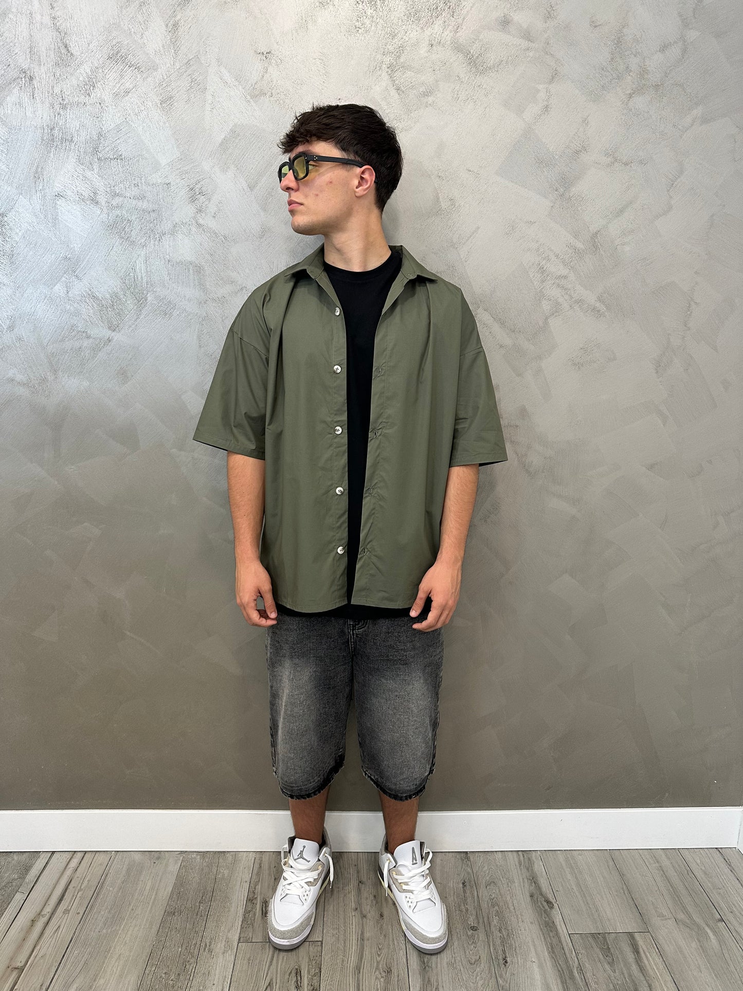 Camicia Oversize v. militare 100% cotone