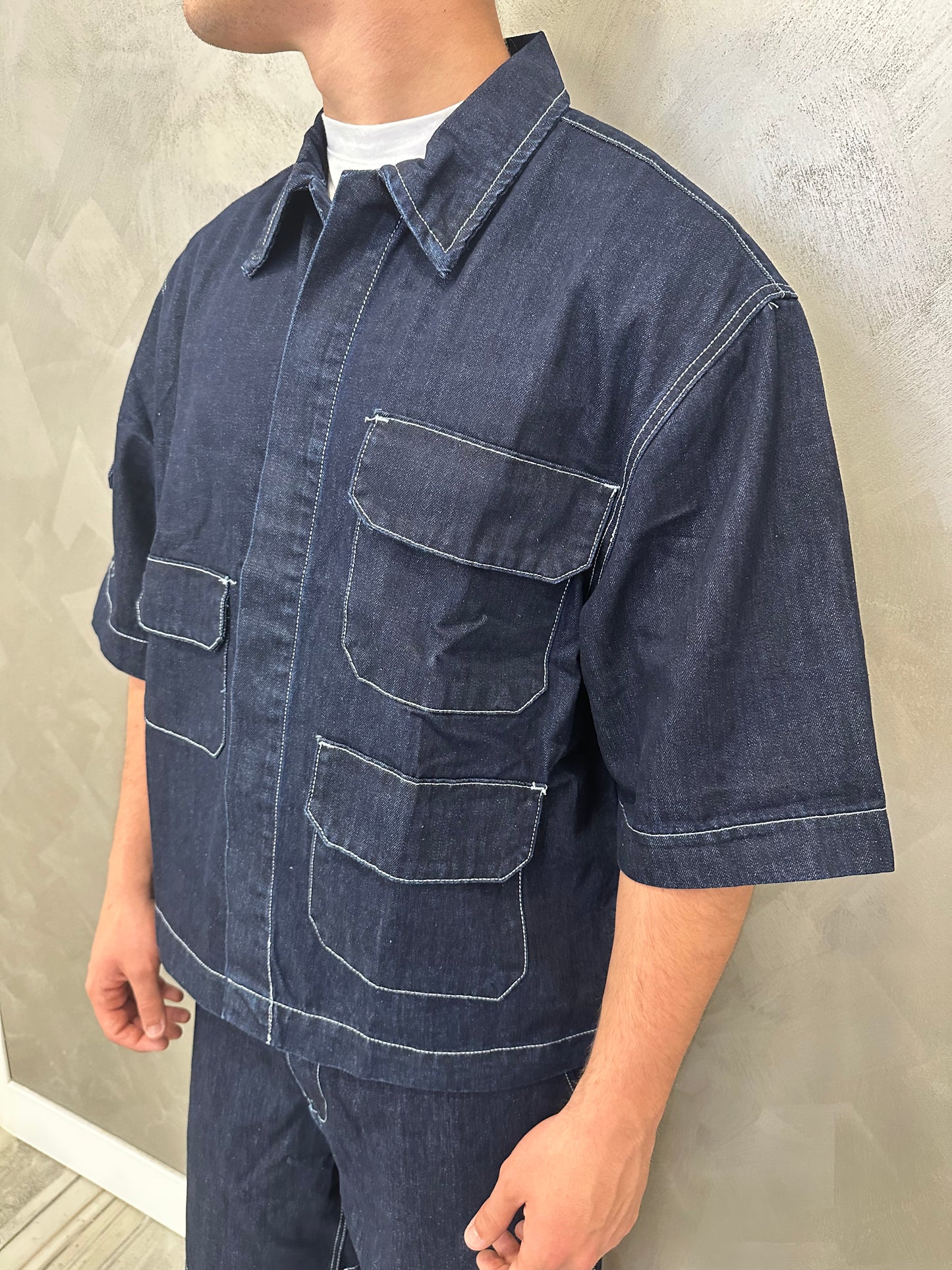 Completo jeans multipocket denim
