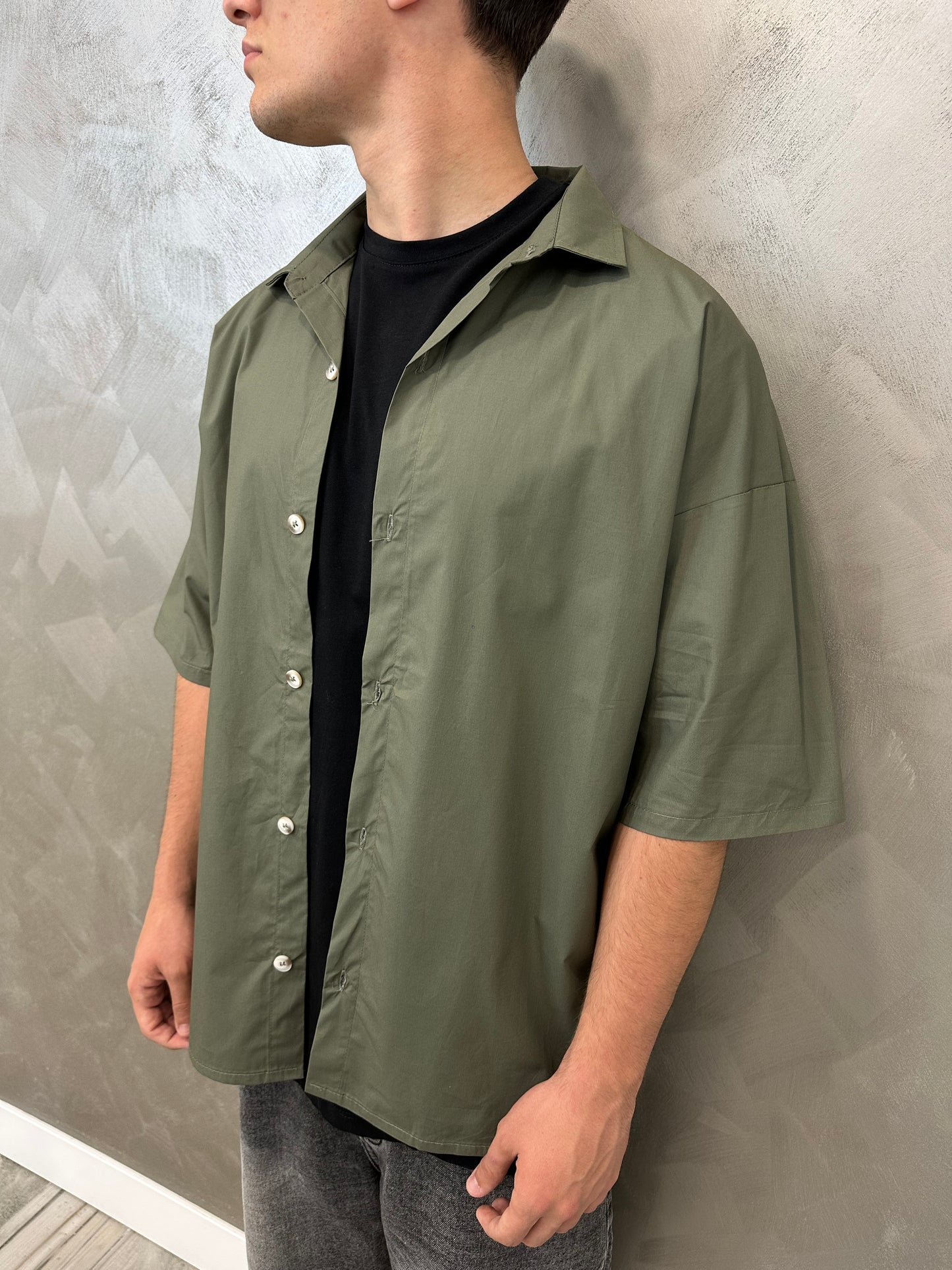 Camicia Oversize v. militare 100% cotone
