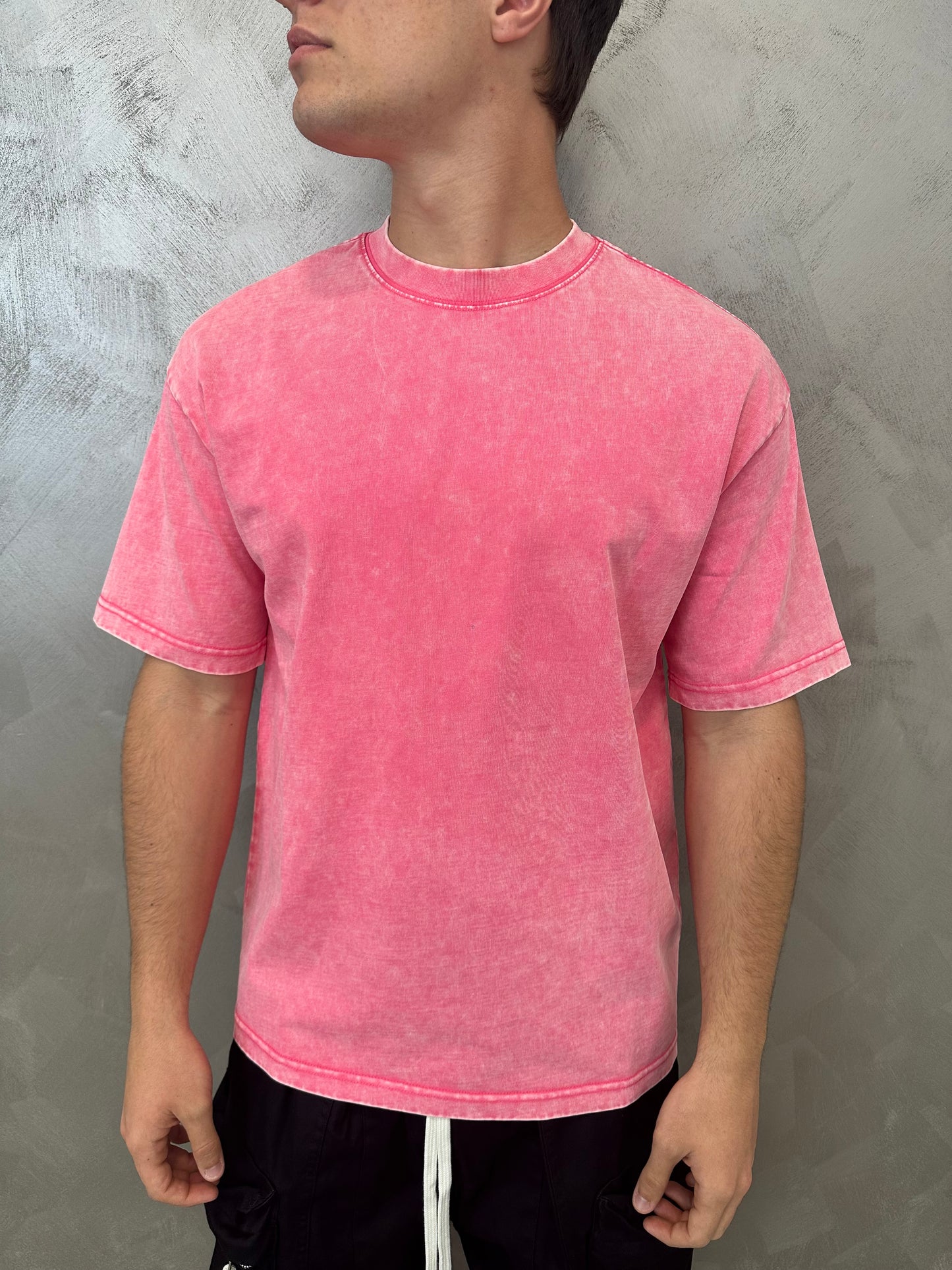 T-shirt stone washed rosa