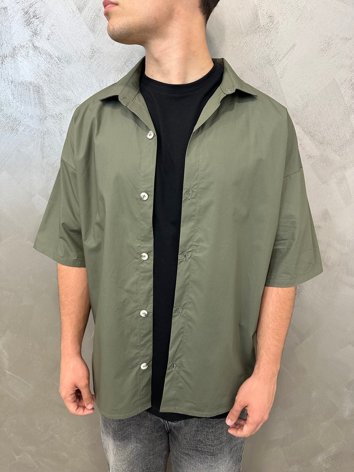 Camicia Oversize v. militare 100% cotone