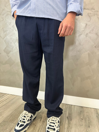 Pantalone Blu Notte Linen