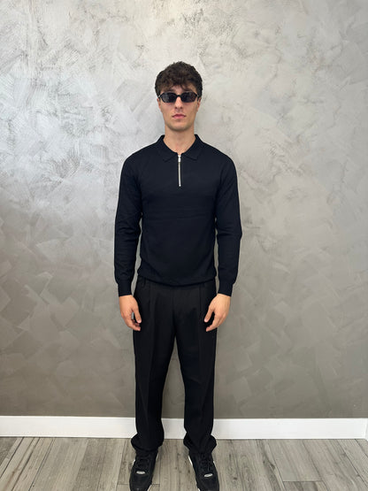 Polo black zip