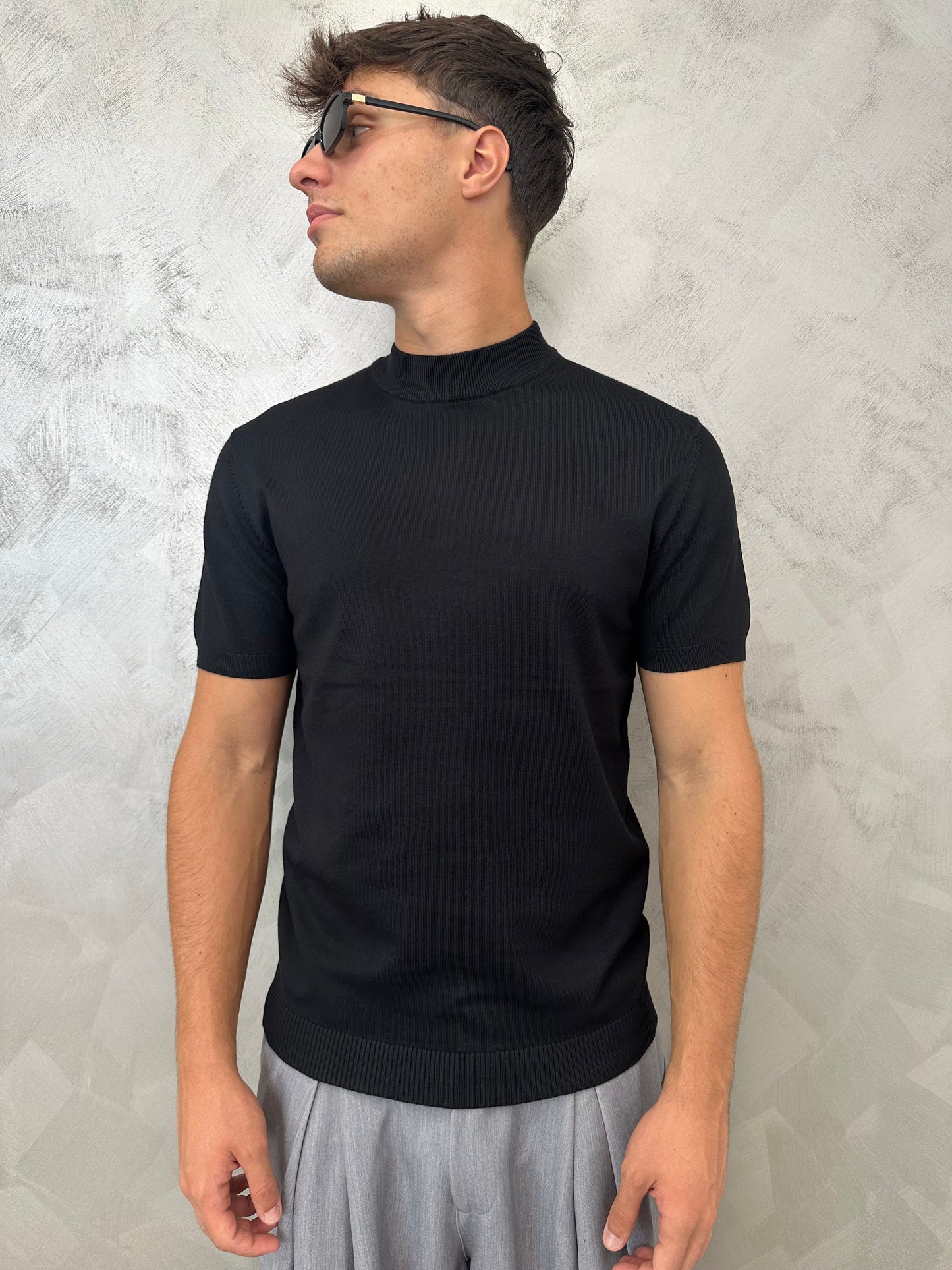 Maglia filo mezzo collo 2.0 black