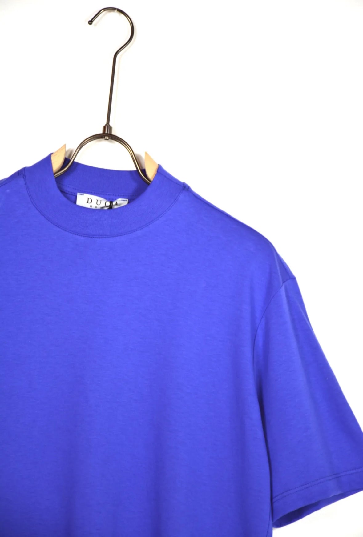 BLUE HIGH COLLAR T-SHIRT