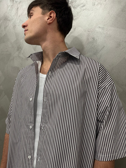 Camicia myk marrone FIT OVERSIZE