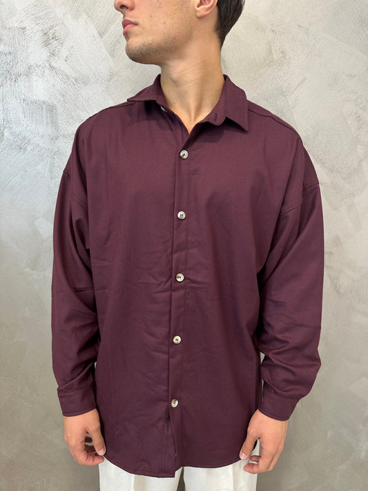 Camicia oversize bordeaux