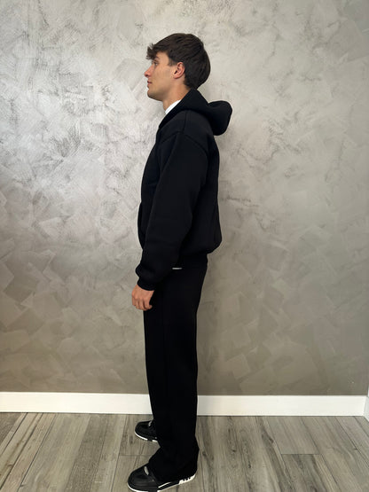 Tuta hoodie zip black