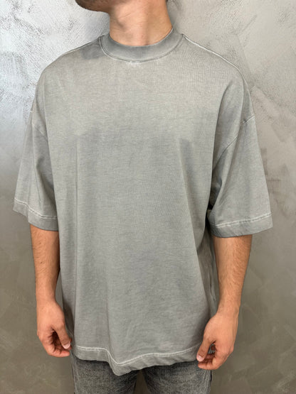 Premium oversize stone washed light grey