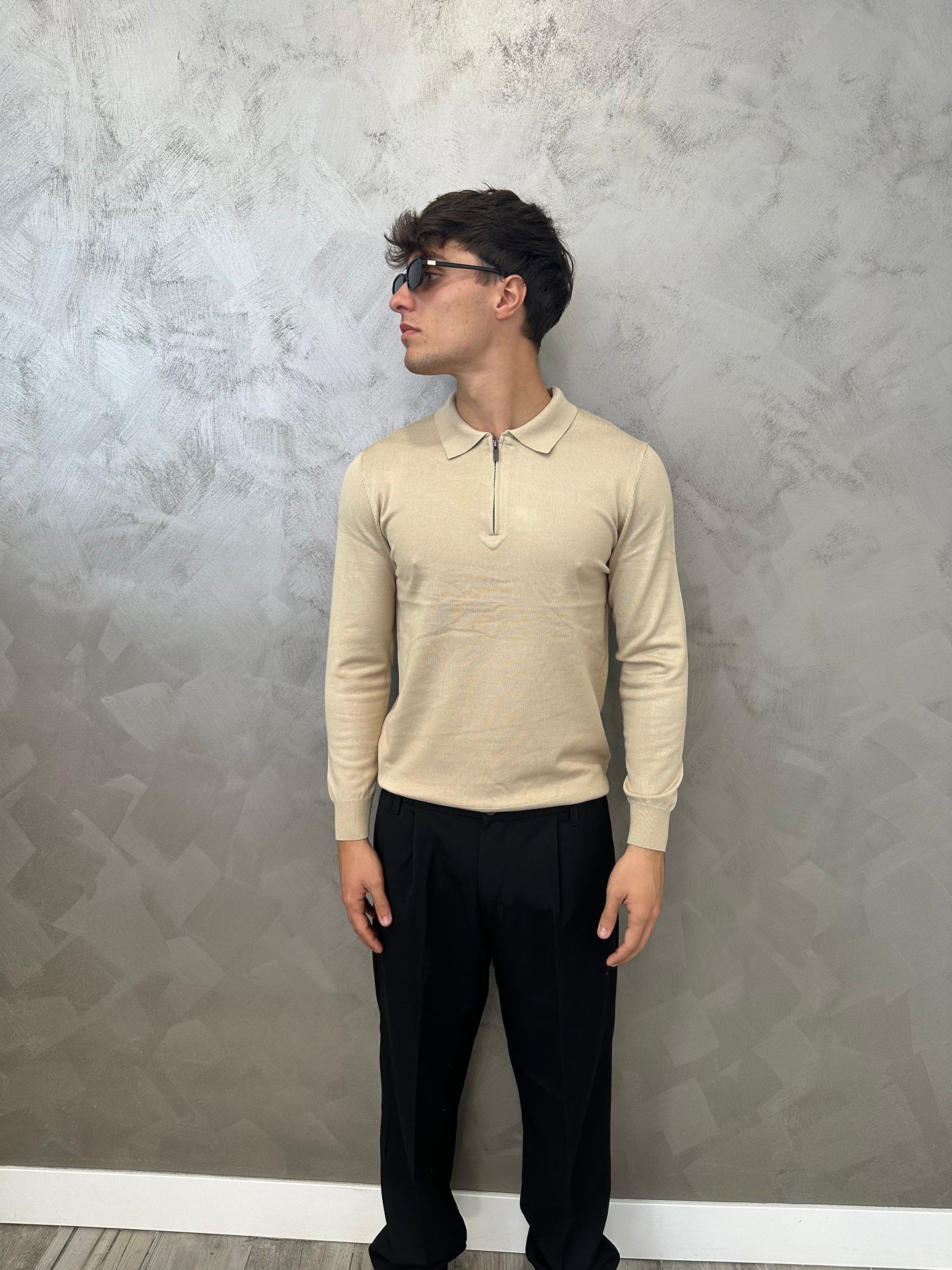Polo beige zip 2.0