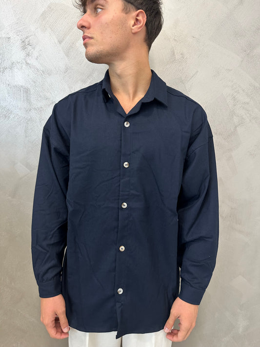 Camicia oversize blu notte