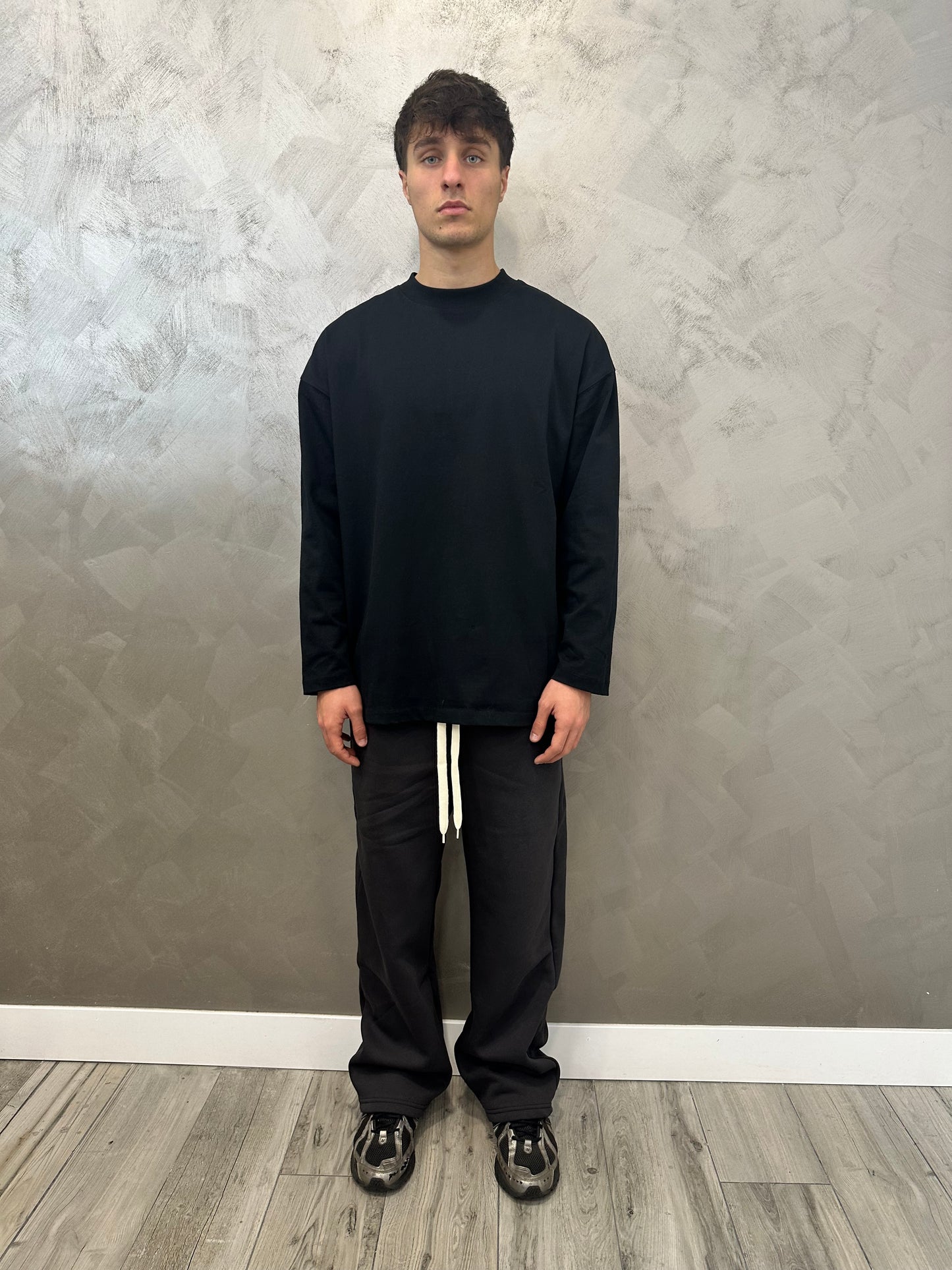 Pantalone tuta piombo scuro