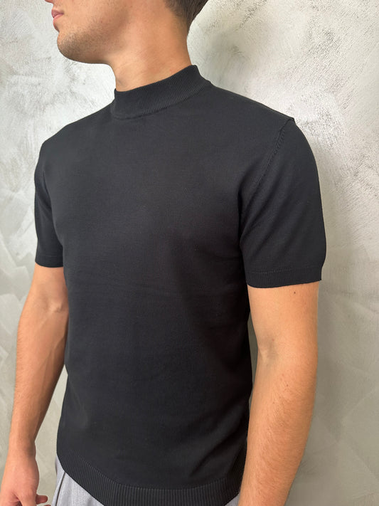 Maglia filo mezzo collo 2.0 black