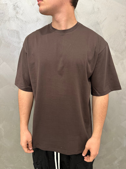 T-shirt oversize marrone taglia unica