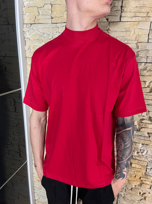 T-SHIRT ROSSA COLLETTO ALTO