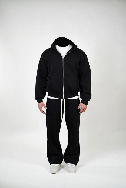 Tuta hoodie zip black
